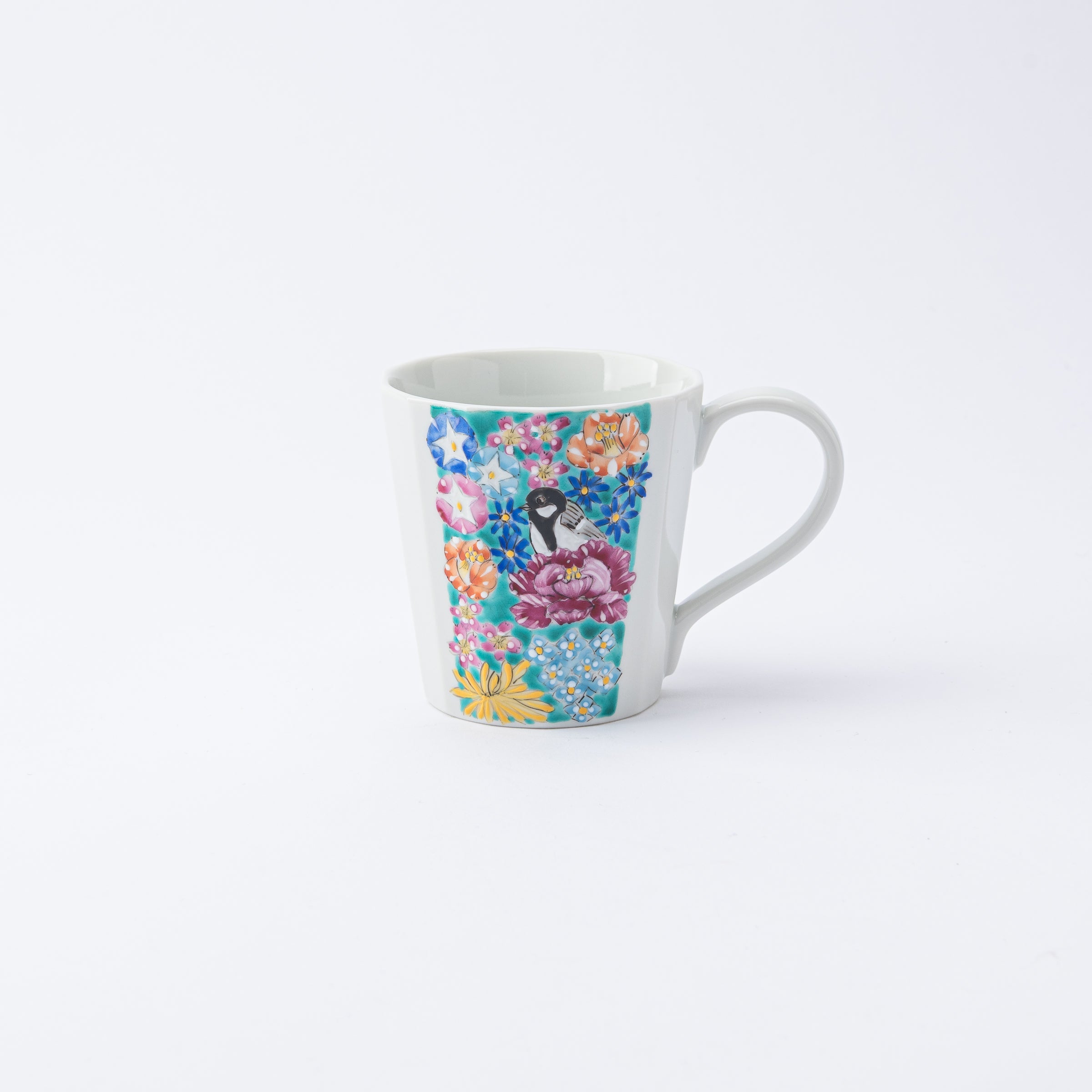 マグカップ 小鳥花詰 - JAPAN KUTANI SHOP