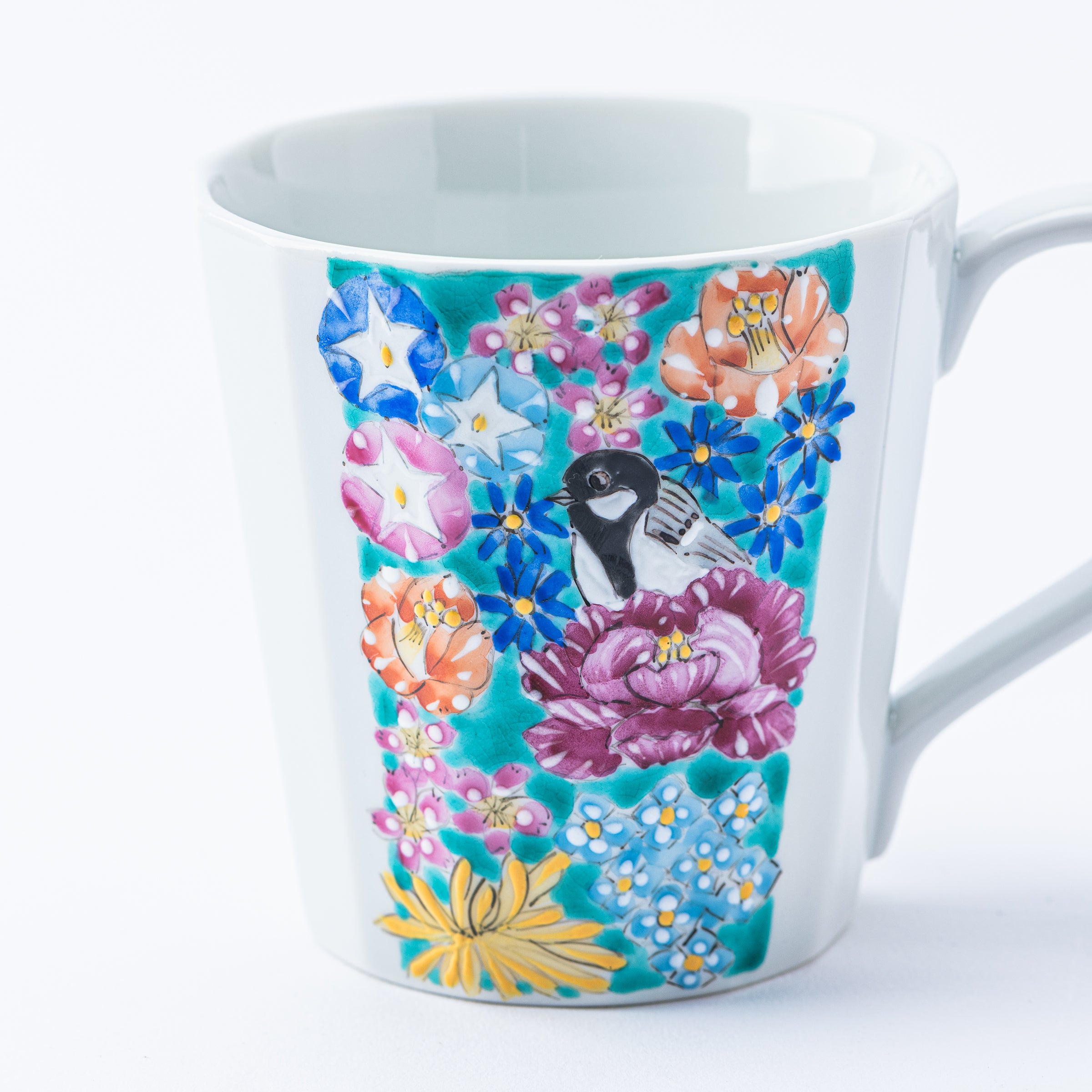 マグカップ 小鳥花詰 - JAPAN KUTANI SHOP
