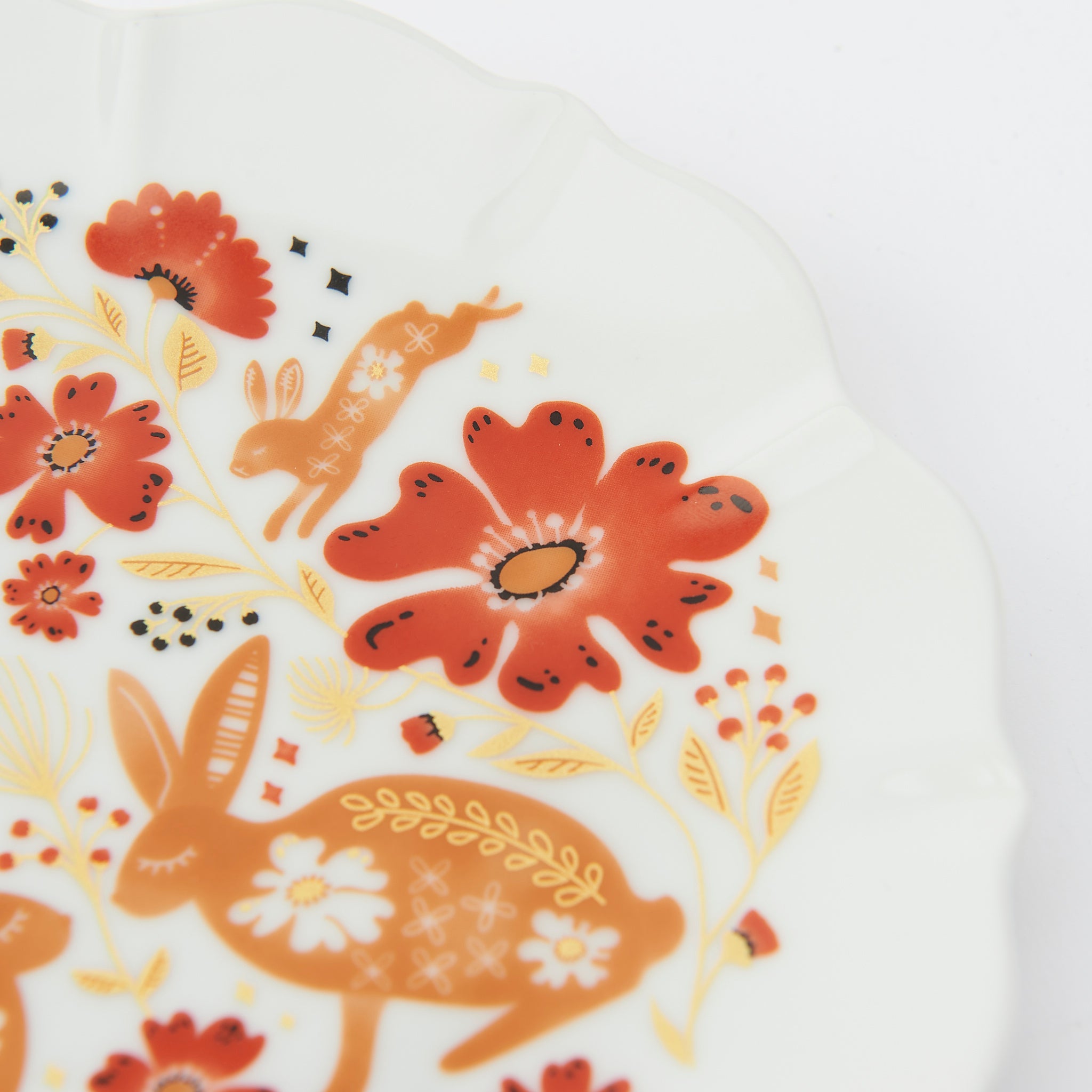 Red Motif Side Plate
