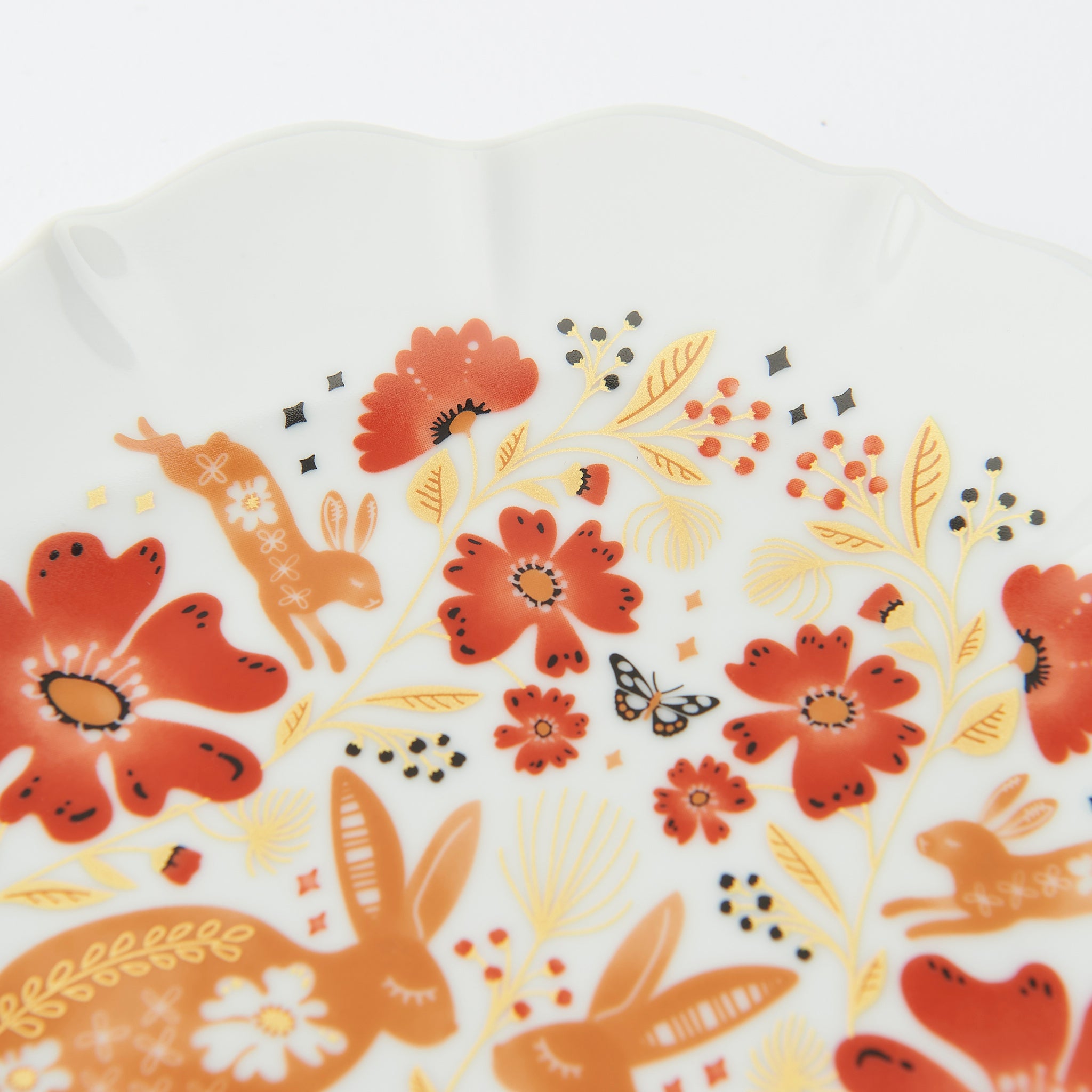 Red Motif Side Plate