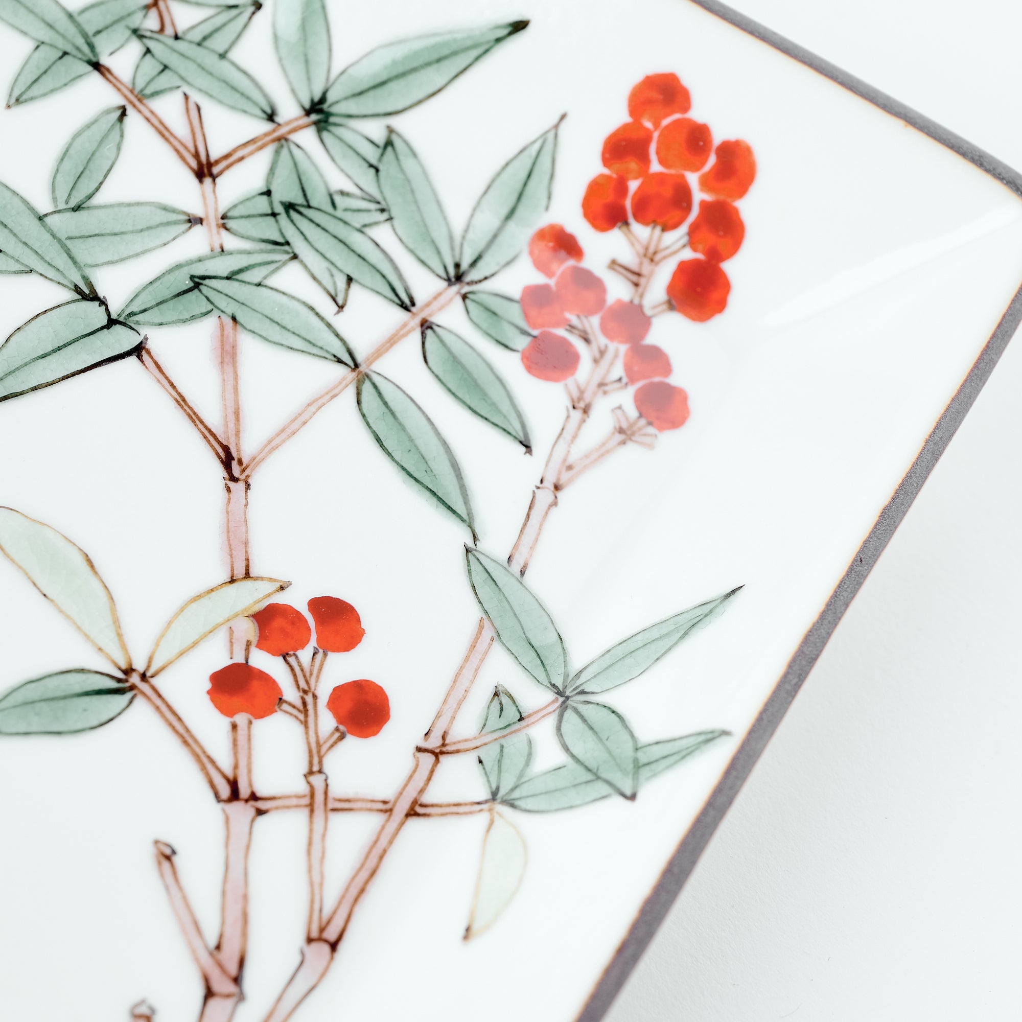 Bird and Botanicals Square Side Plate - JAPAN KUTANI SHOP