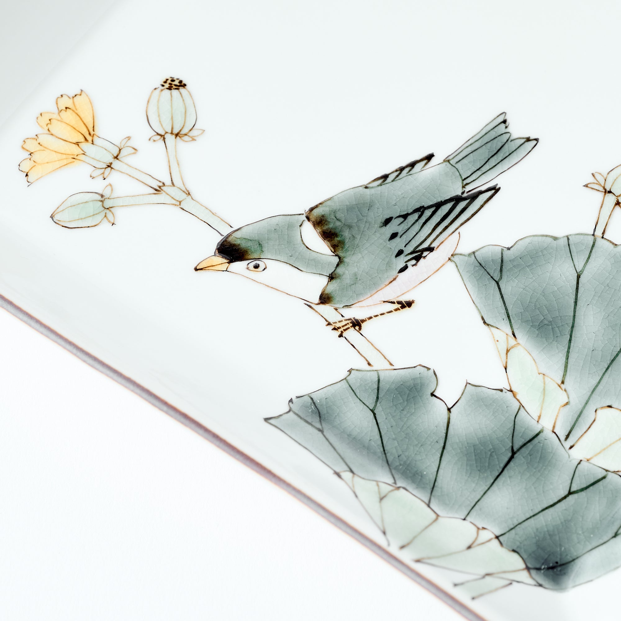 Bird and Botanicals Square Side Plate - JAPAN KUTANI SHOP