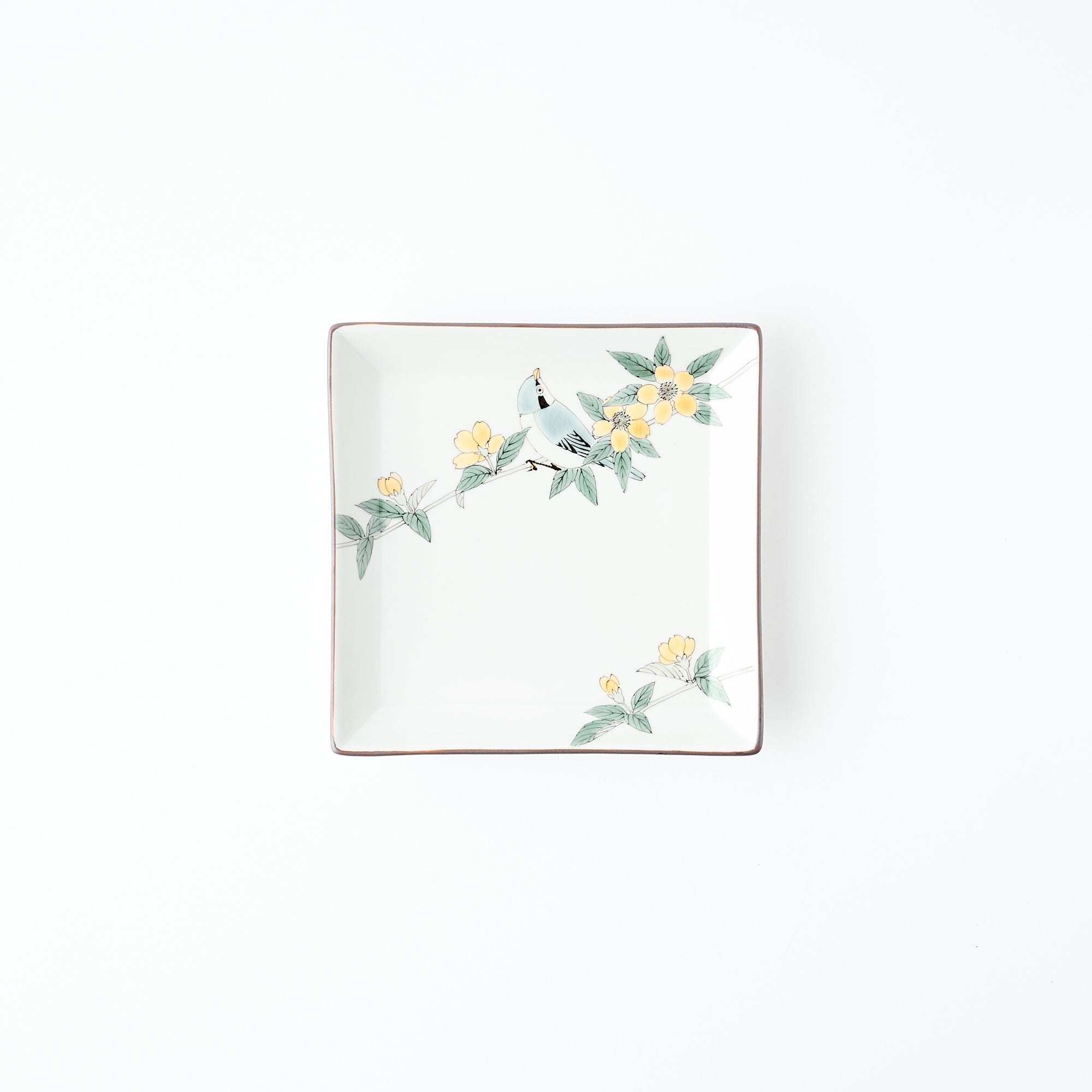 Bird and Botanicals Square Side Plate - JAPAN KUTANI SHOP
