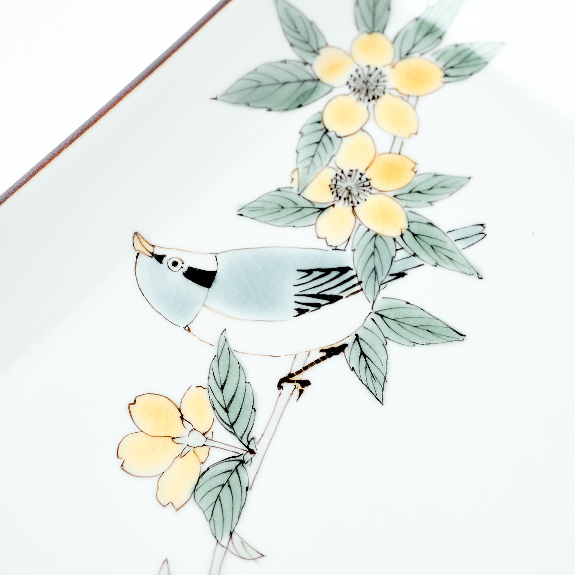 Bird and Botanicals Square Side Plate - JAPAN KUTANI SHOP