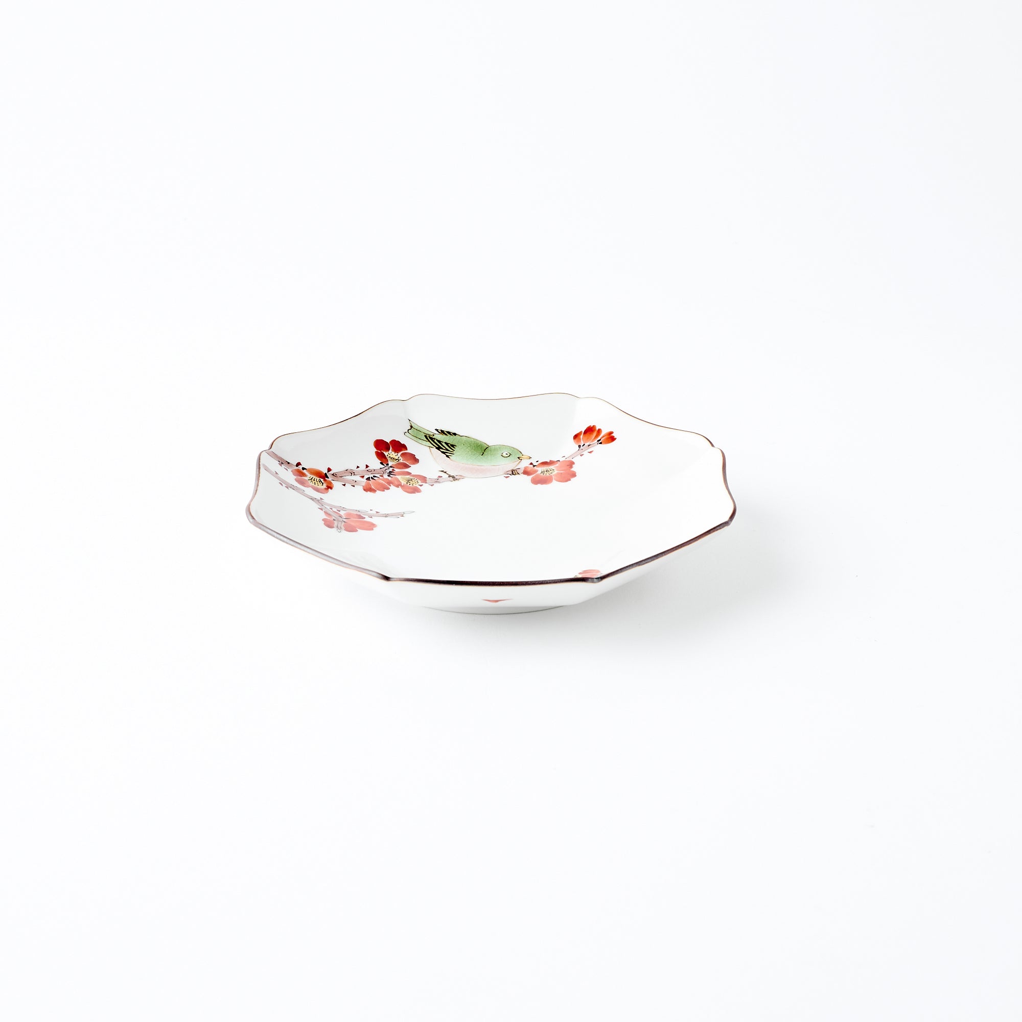 Bird and Botanicals Octagonal Side Plate - JAPAN KUTANI SHOP