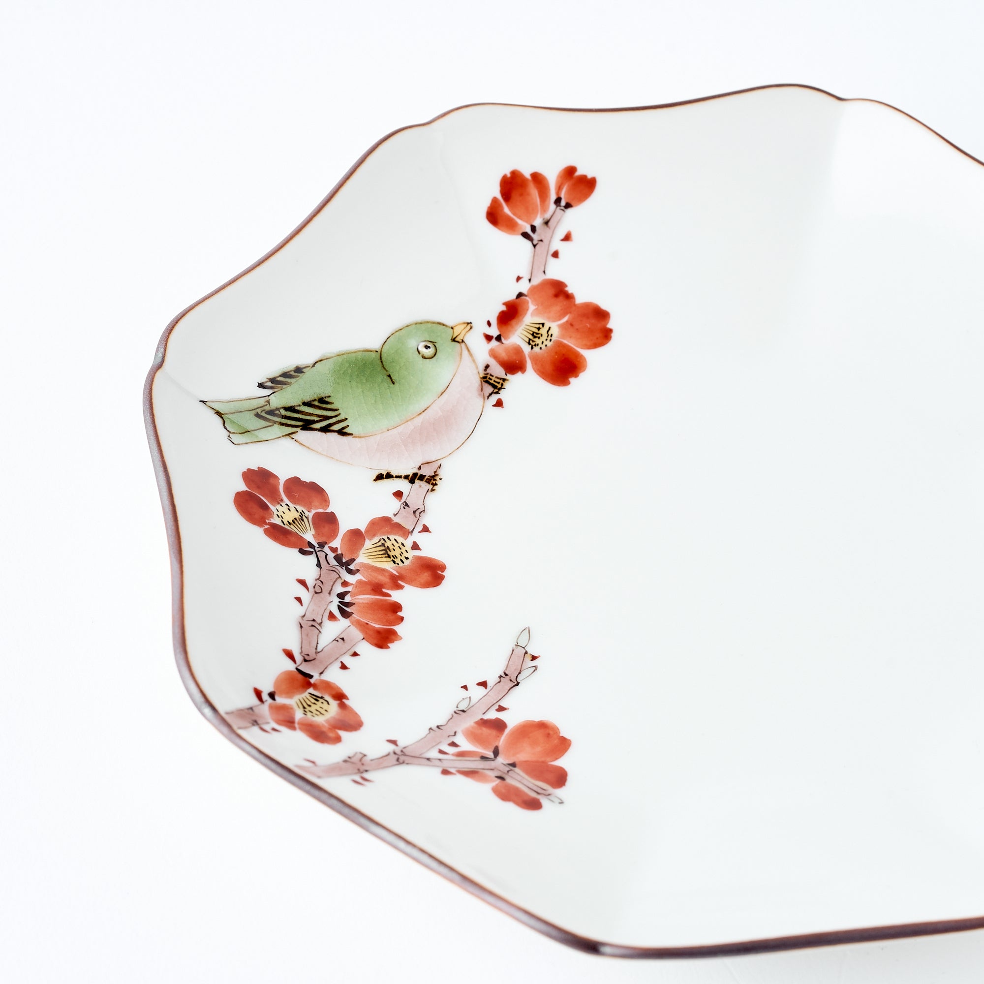 Bird and Botanicals Octagonal Side Plate - JAPAN KUTANI SHOP
