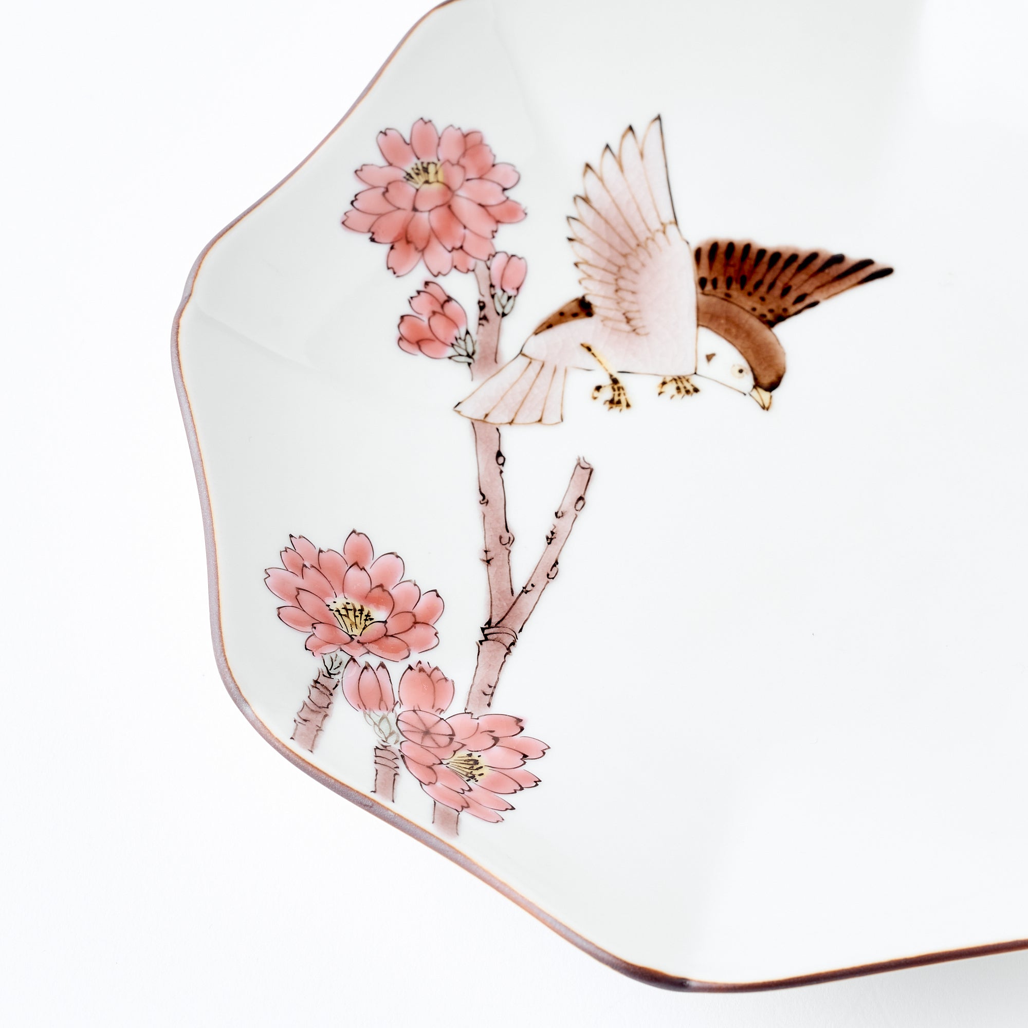 Bird and Botanicals Octagonal Side Plate - JAPAN KUTANI SHOP