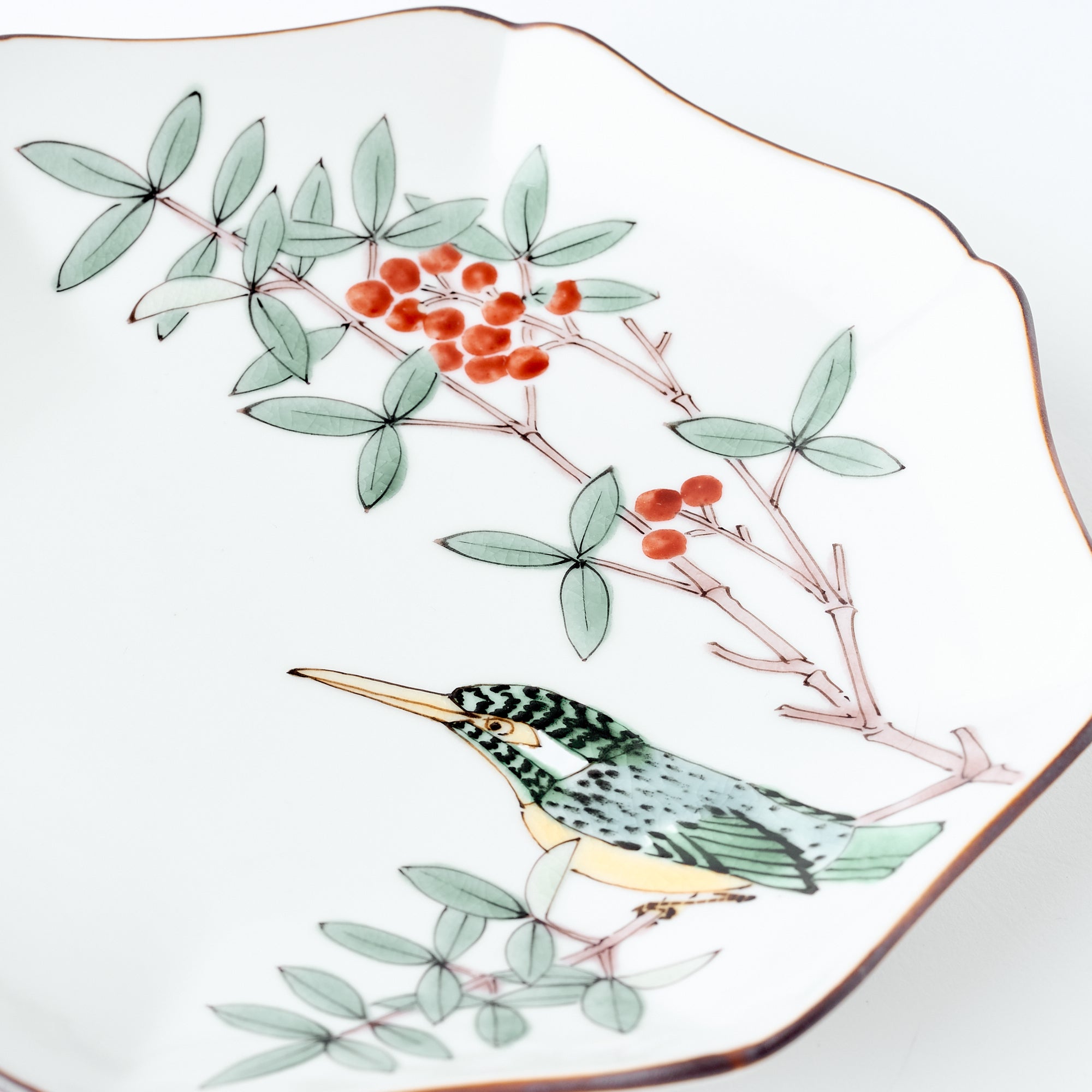 Bird and Botanicals Octagonal Side Plate - JAPAN KUTANI SHOP