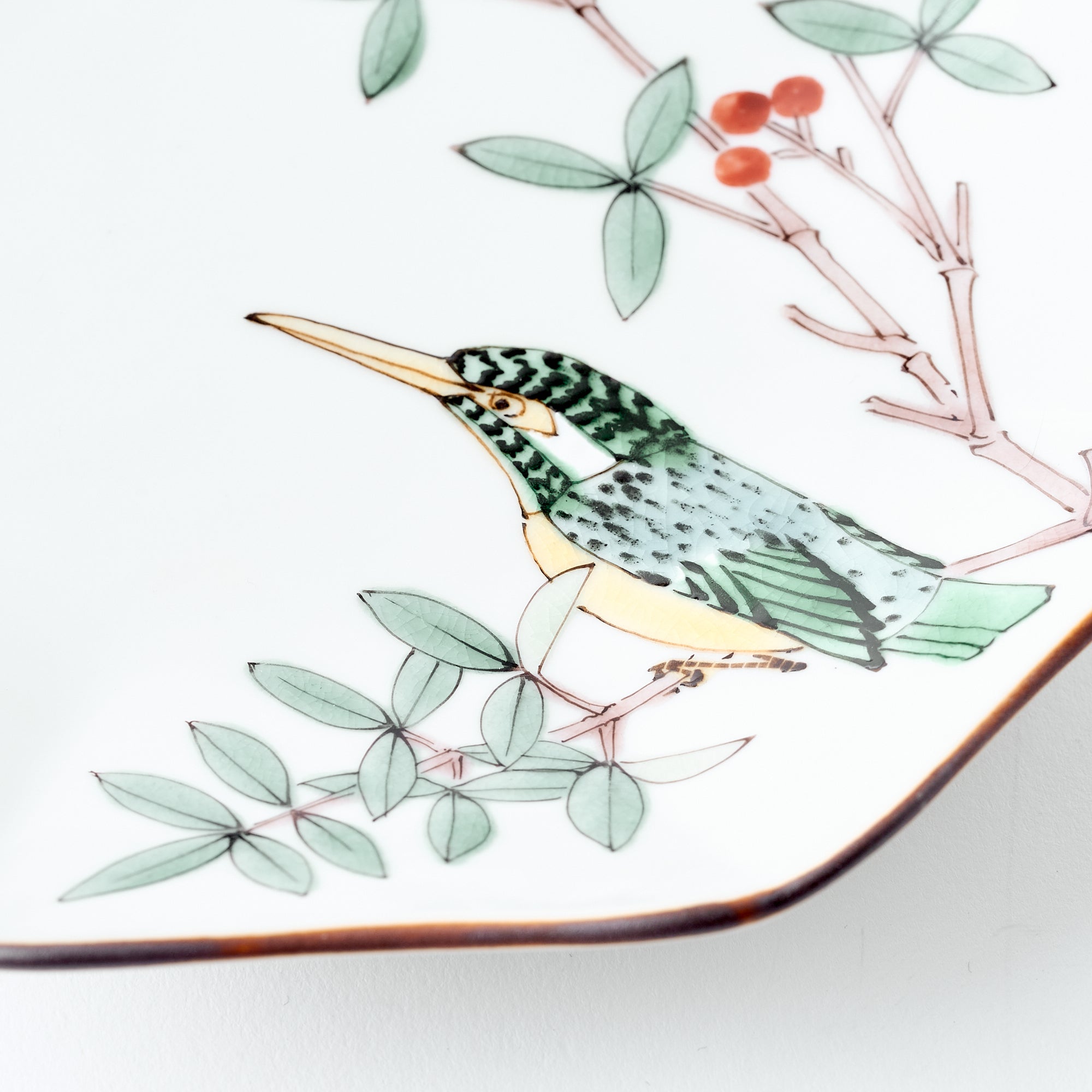 Bird and Botanicals Octagonal Side Plate - JAPAN KUTANI SHOP