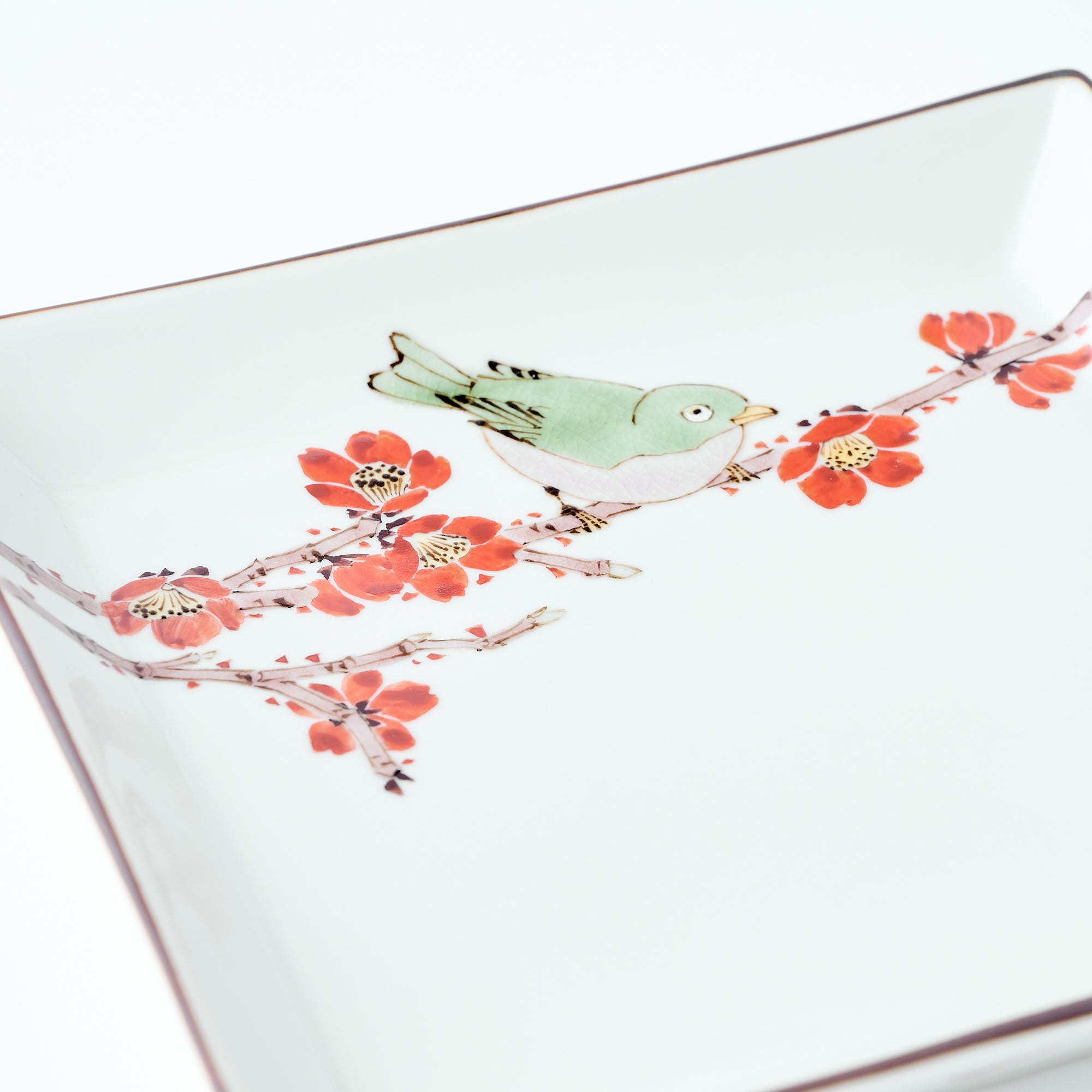 Bird and Botanicals Square Side Plate - JAPAN KUTANI SHOP