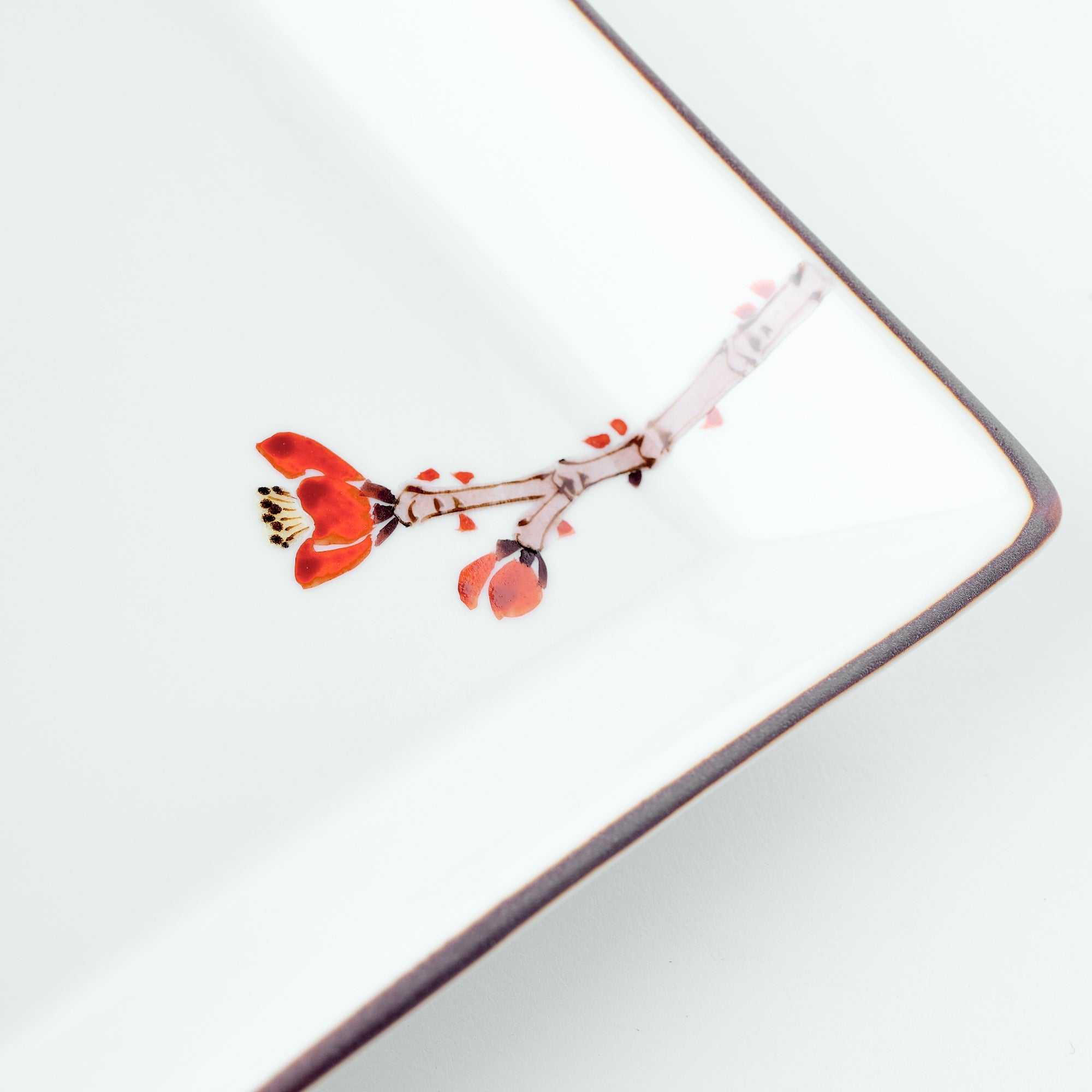 Bird and Botanicals Square Side Plate - JAPAN KUTANI SHOP