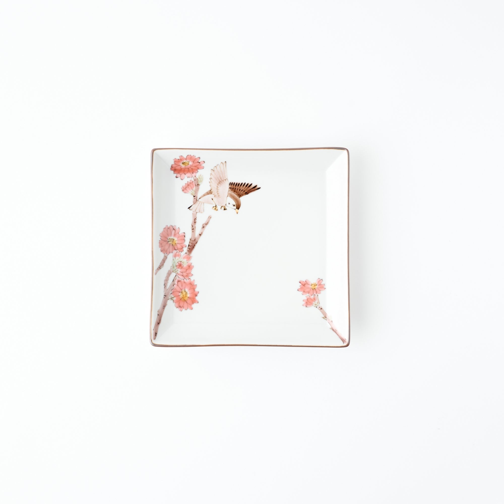 Bird and Botanicals Square Side Plate - JAPAN KUTANI SHOP