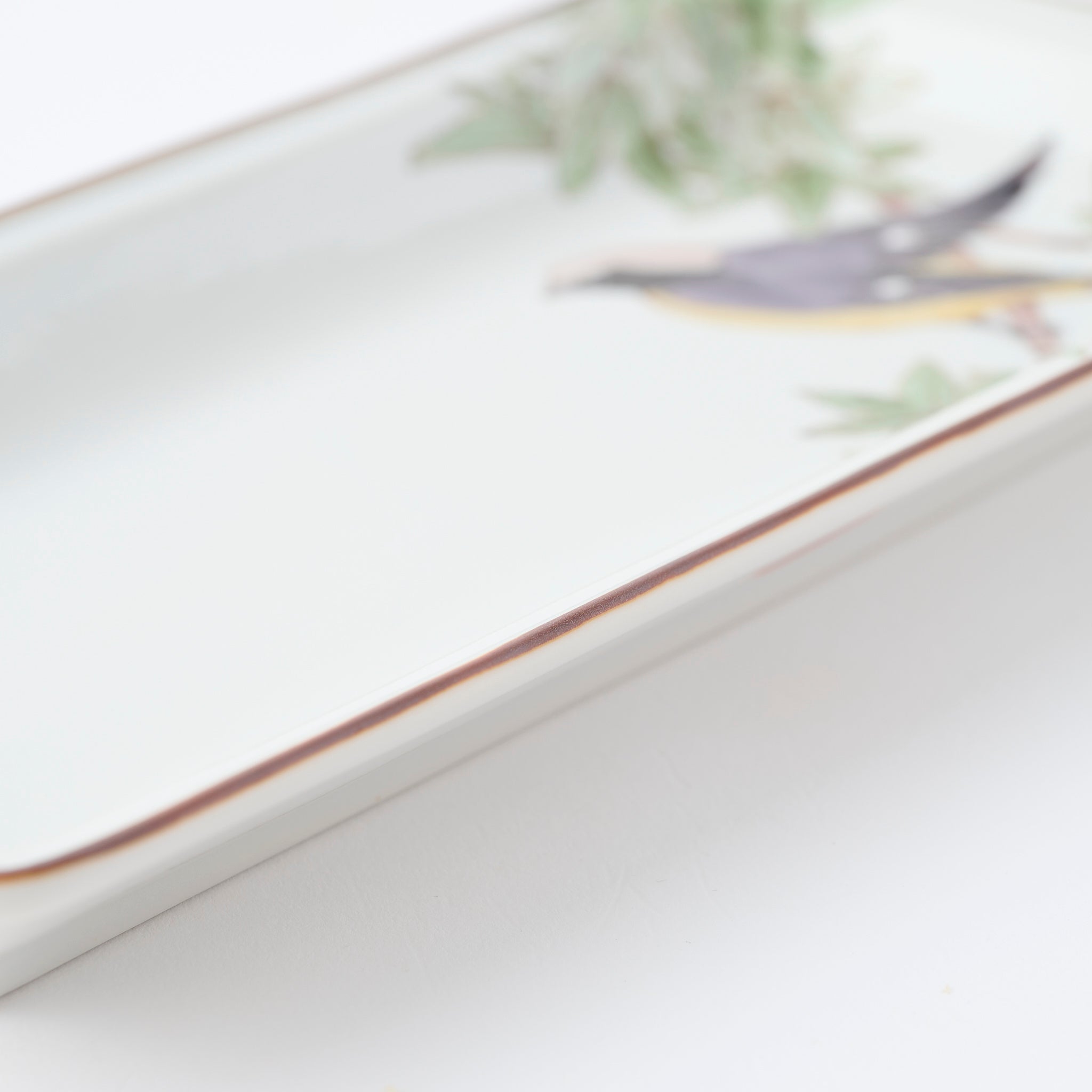 Bird and Botanicals Rectangular Dinner Plate - JAPAN KUTANI SHOP