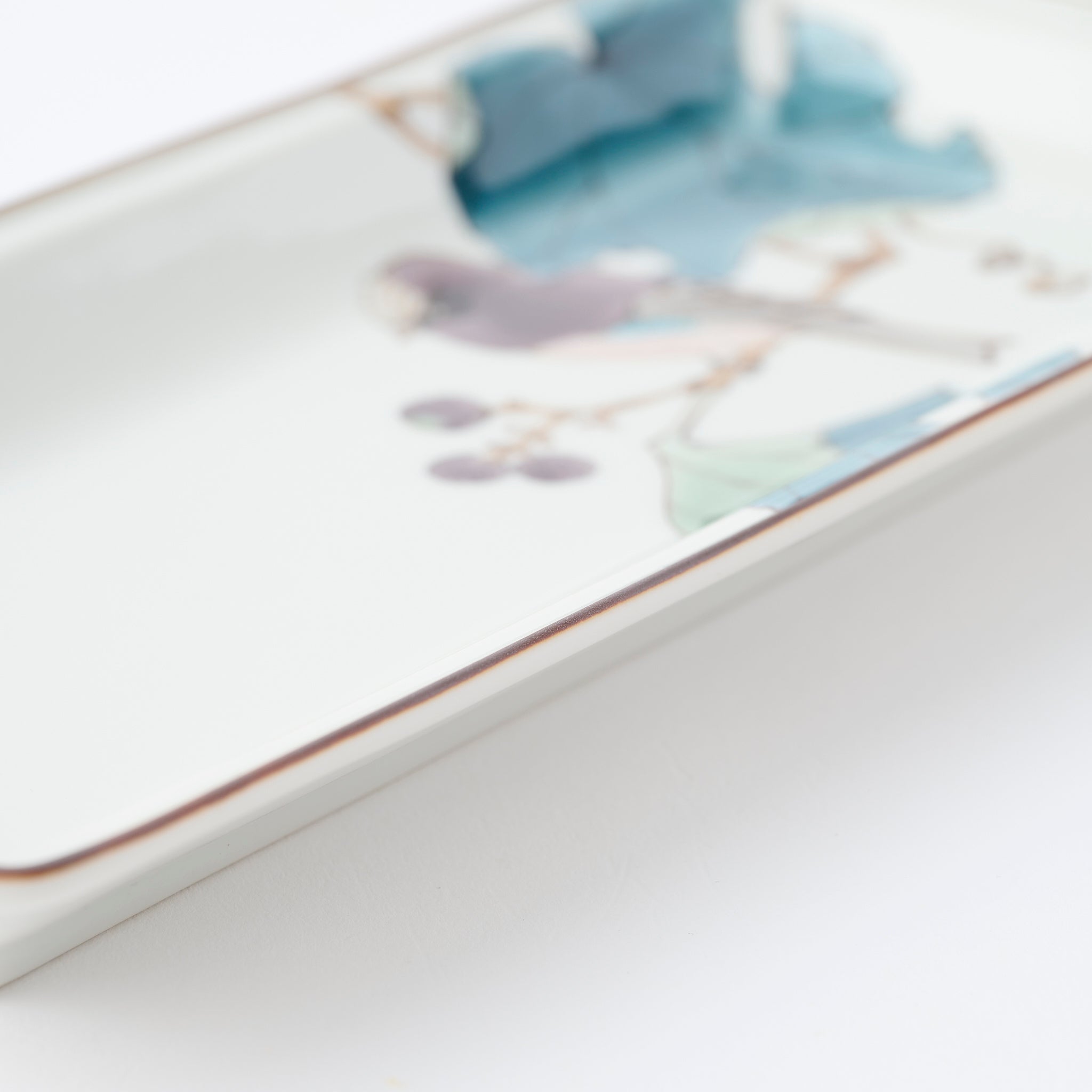 Bird and Botanicals Rectangular Dinner Plate - JAPAN KUTANI SHOP