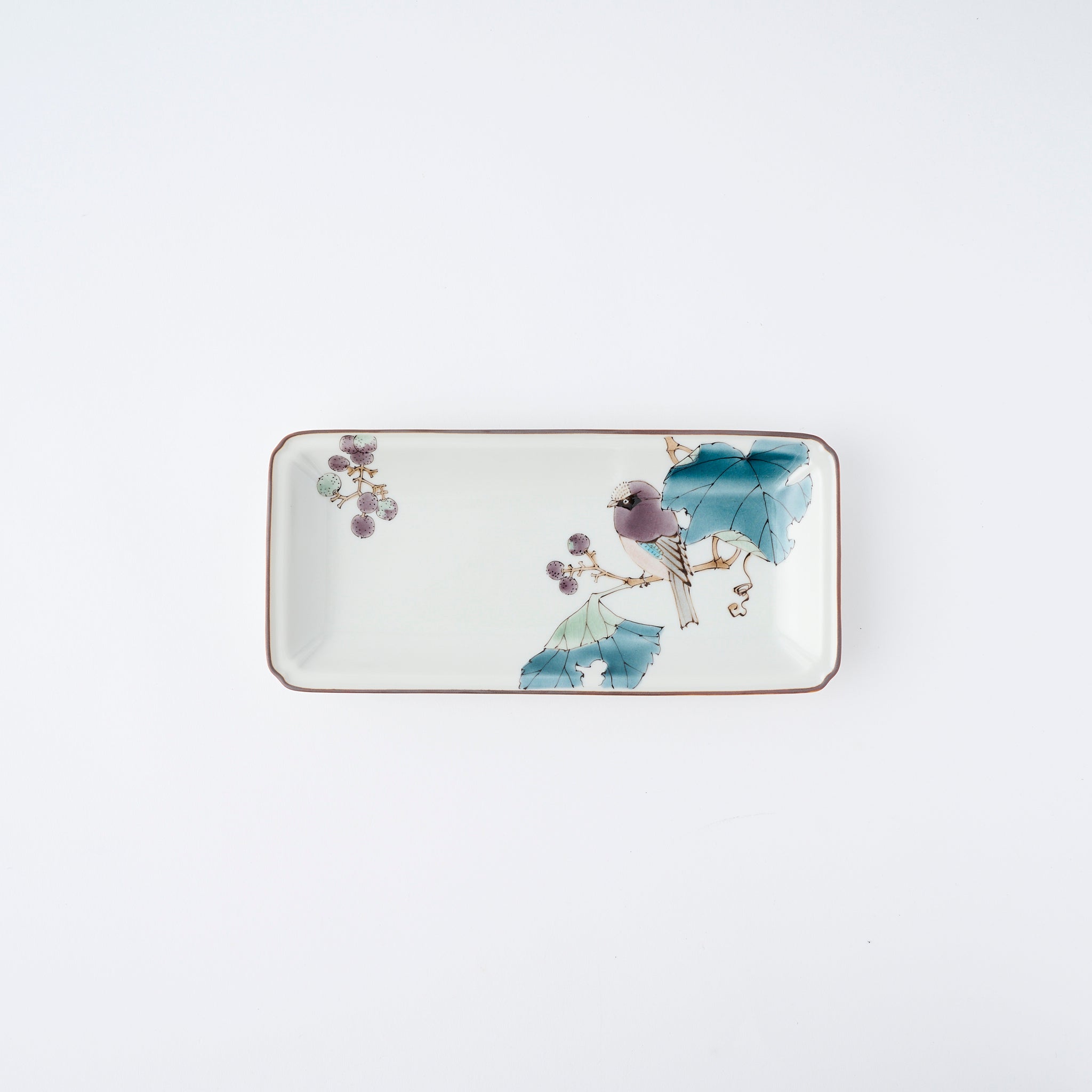 Bird and Botanicals Rectangular Dinner Plate - JAPAN KUTANI SHOP