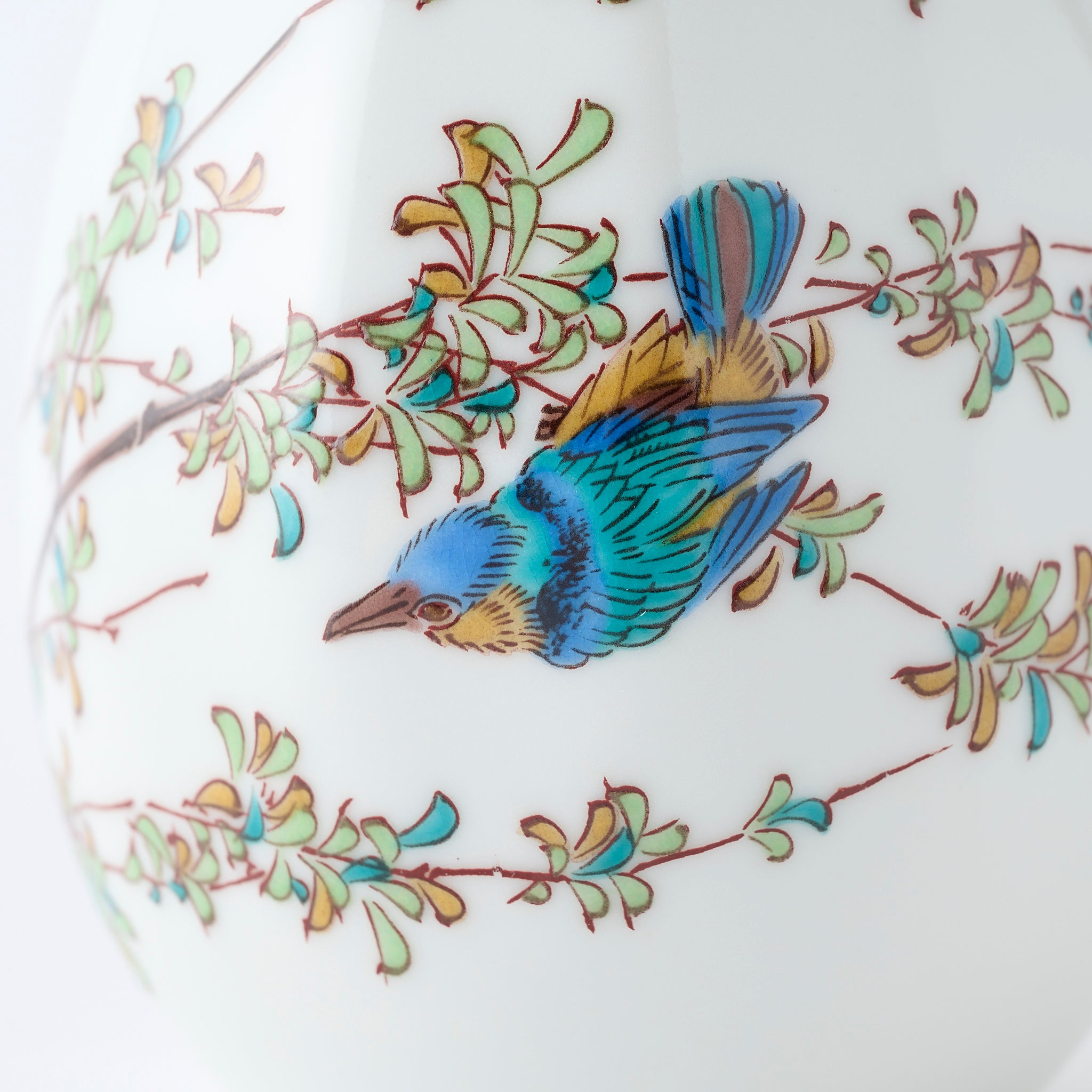 Kingfisher Bird Faceted Flower Vase - JAPAN KUTANI SHOP