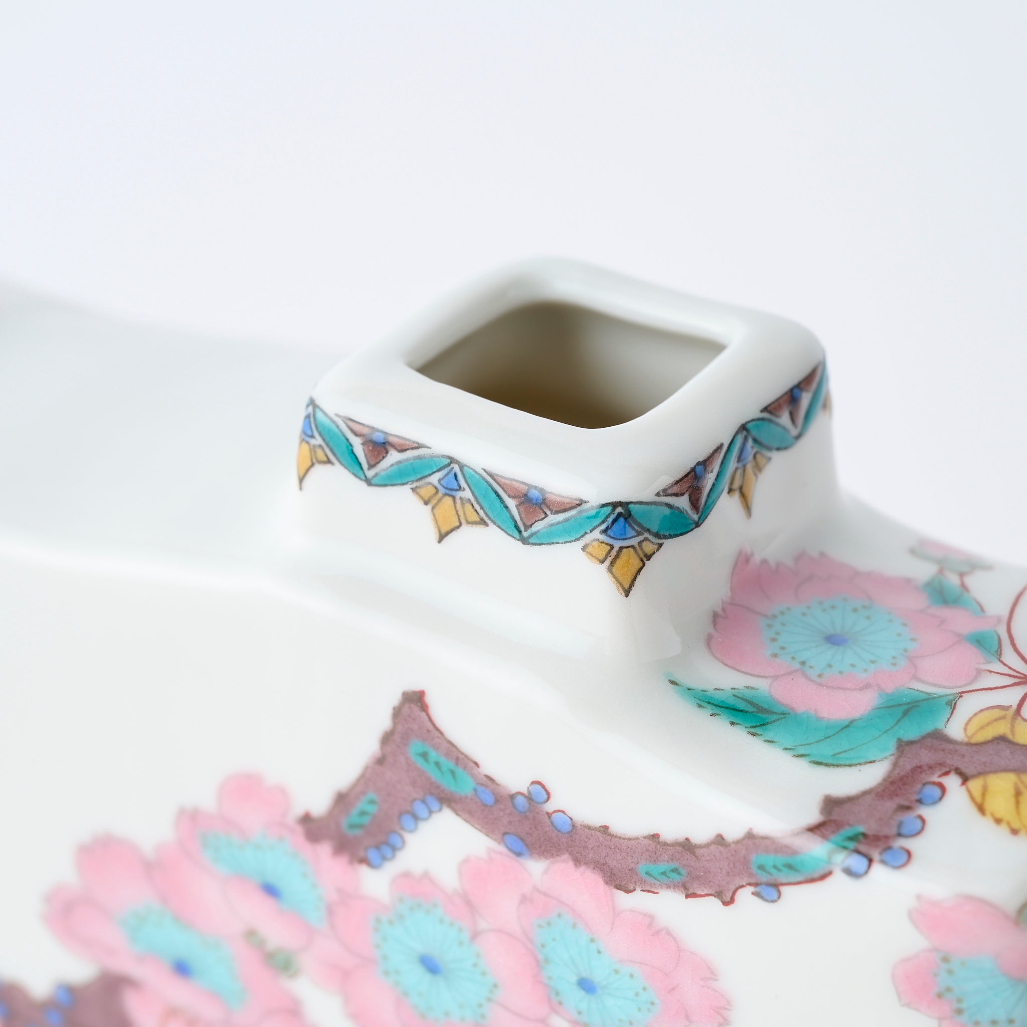 Weeping Sakura Tree Rectangular Flower Vase - JAPAN KUTANI SHOP