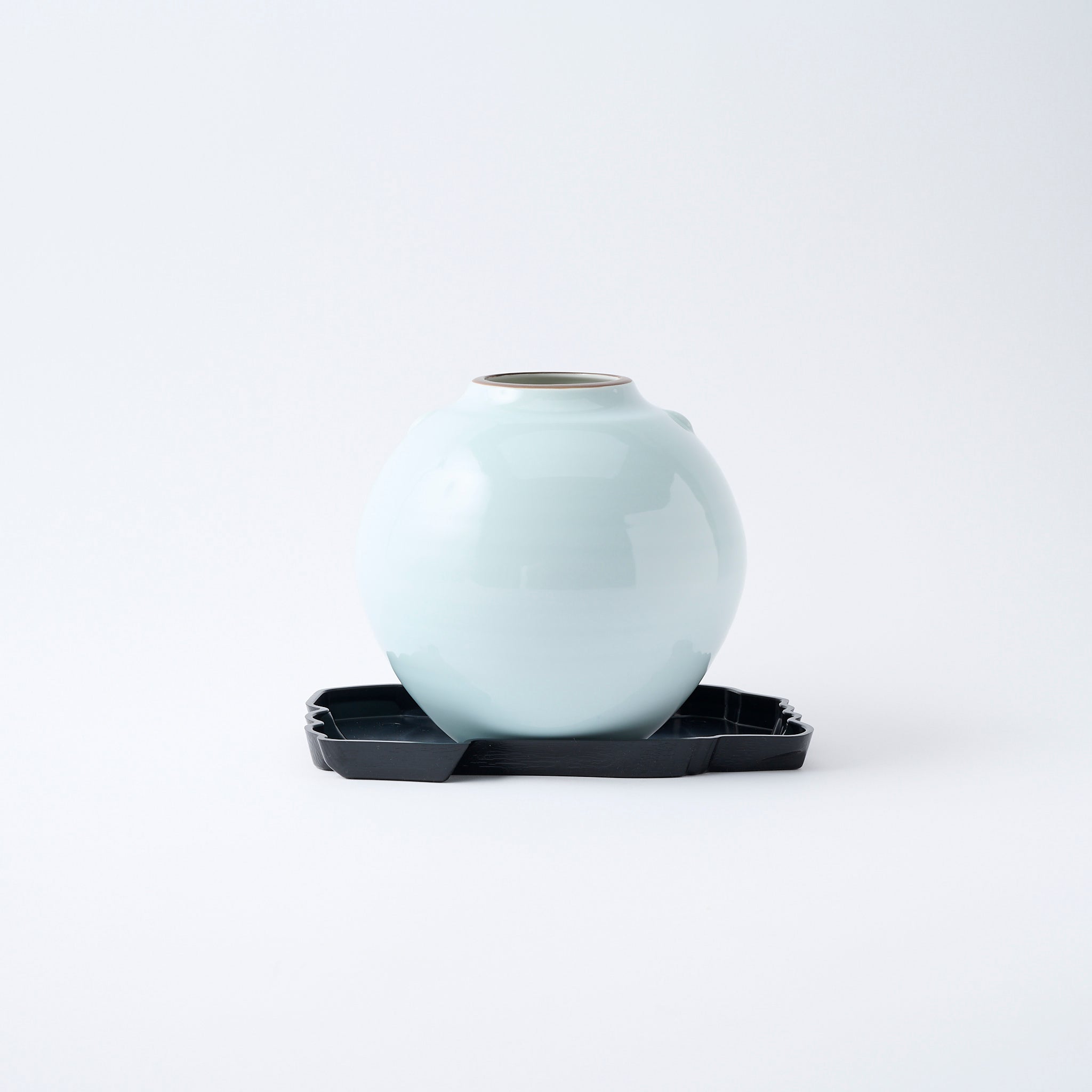 Kinsai Yuzen-style Moon Flower Vase with Stand - JAPAN KUTANI SHOP