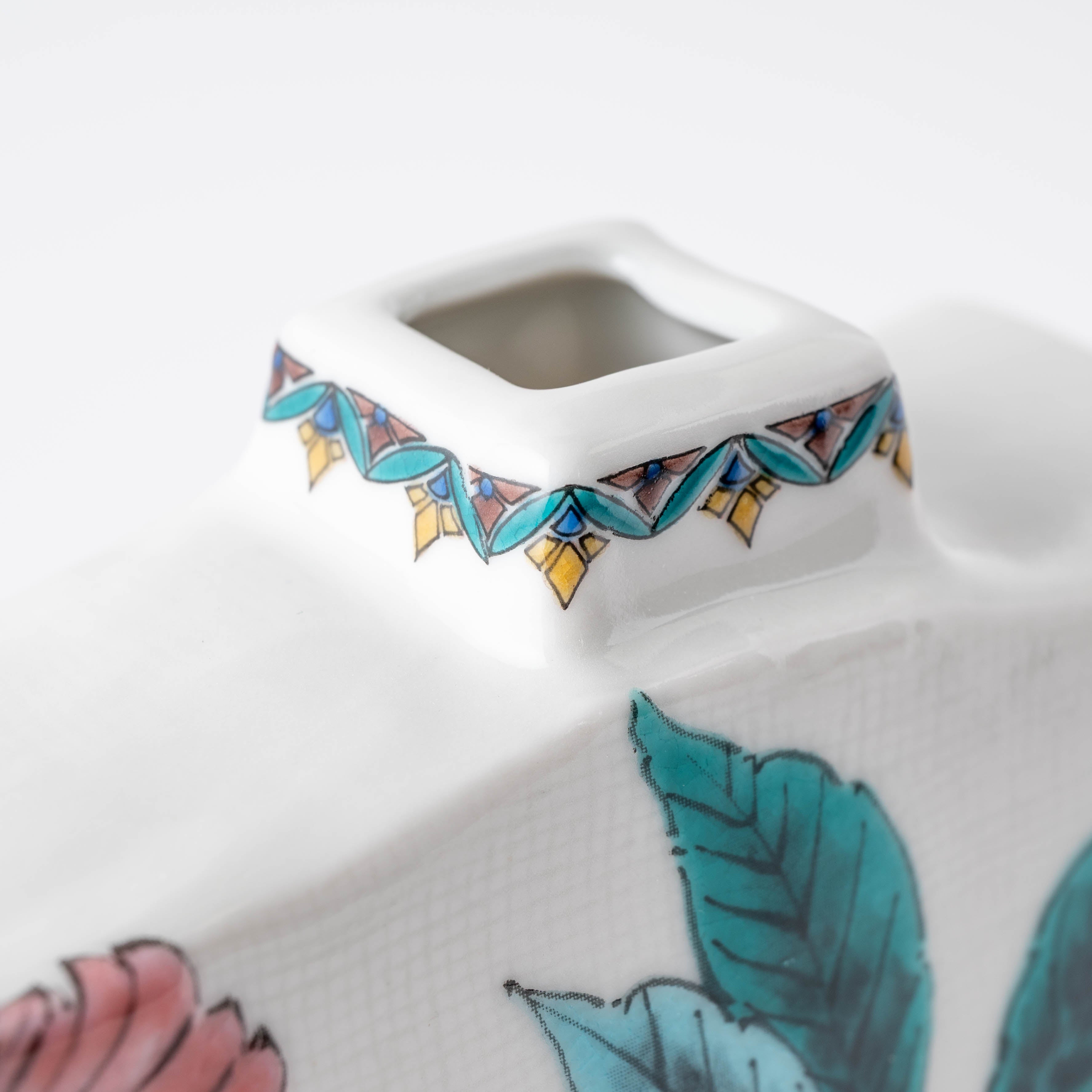 Camellia Rectangular Flower Vase - JAPAN KUTANI SHOP