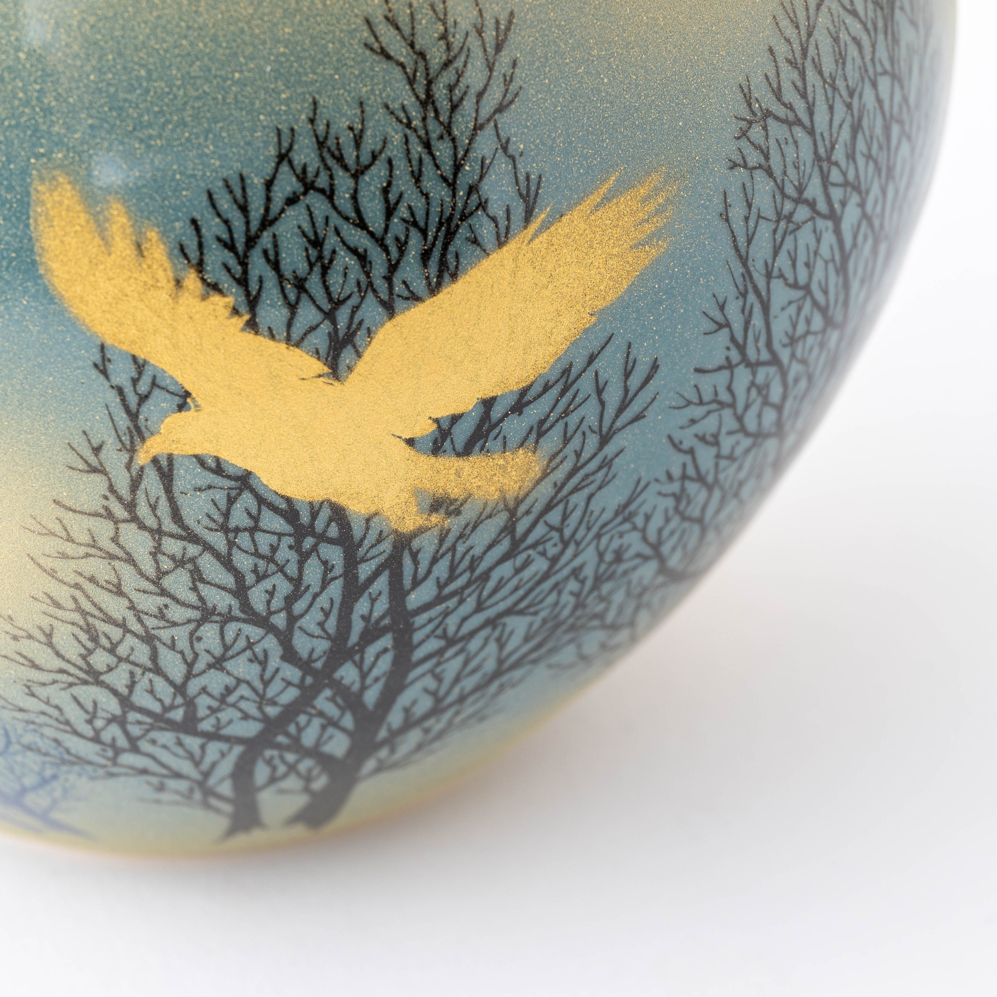 Birds and Trees Misty Mountain Japanese Flower Vase - JAPAN KUTANI SHOP