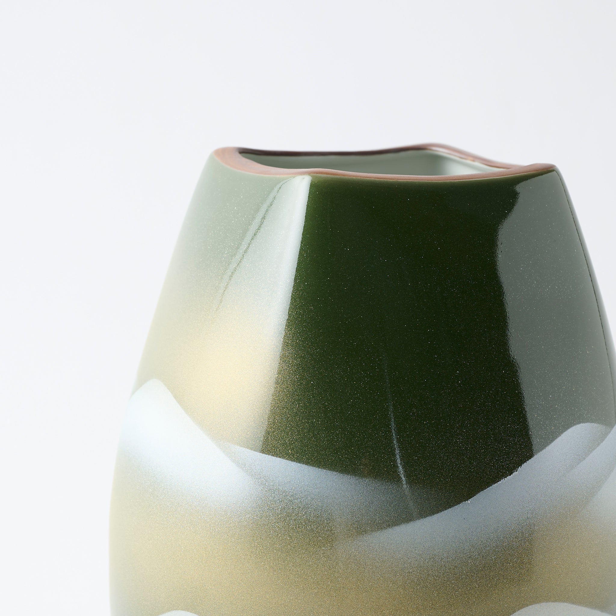 Misty Mountain Landscape Japanese Flower Vase with Stand - JAPAN KUTANI SHOP