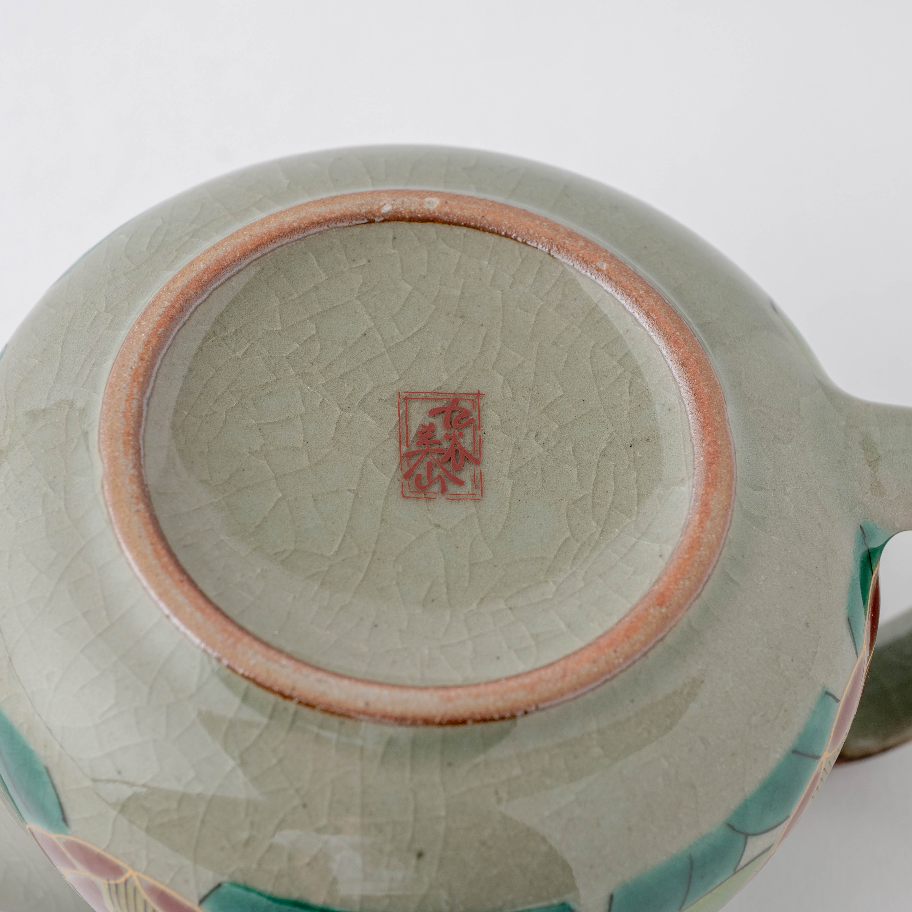 Colorful Sasanqua Japanese Teapot