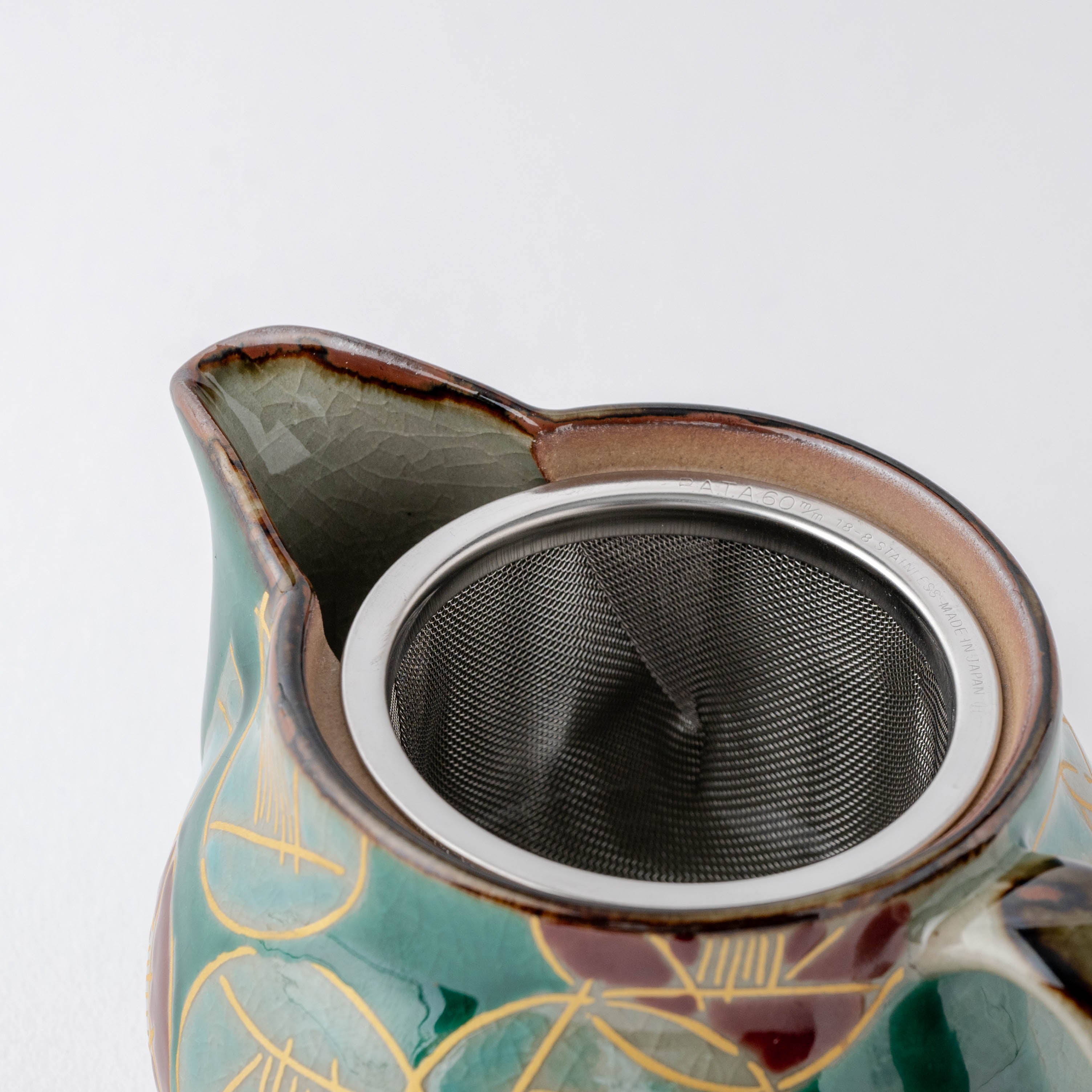 Golden Camellia Japanese Teapot