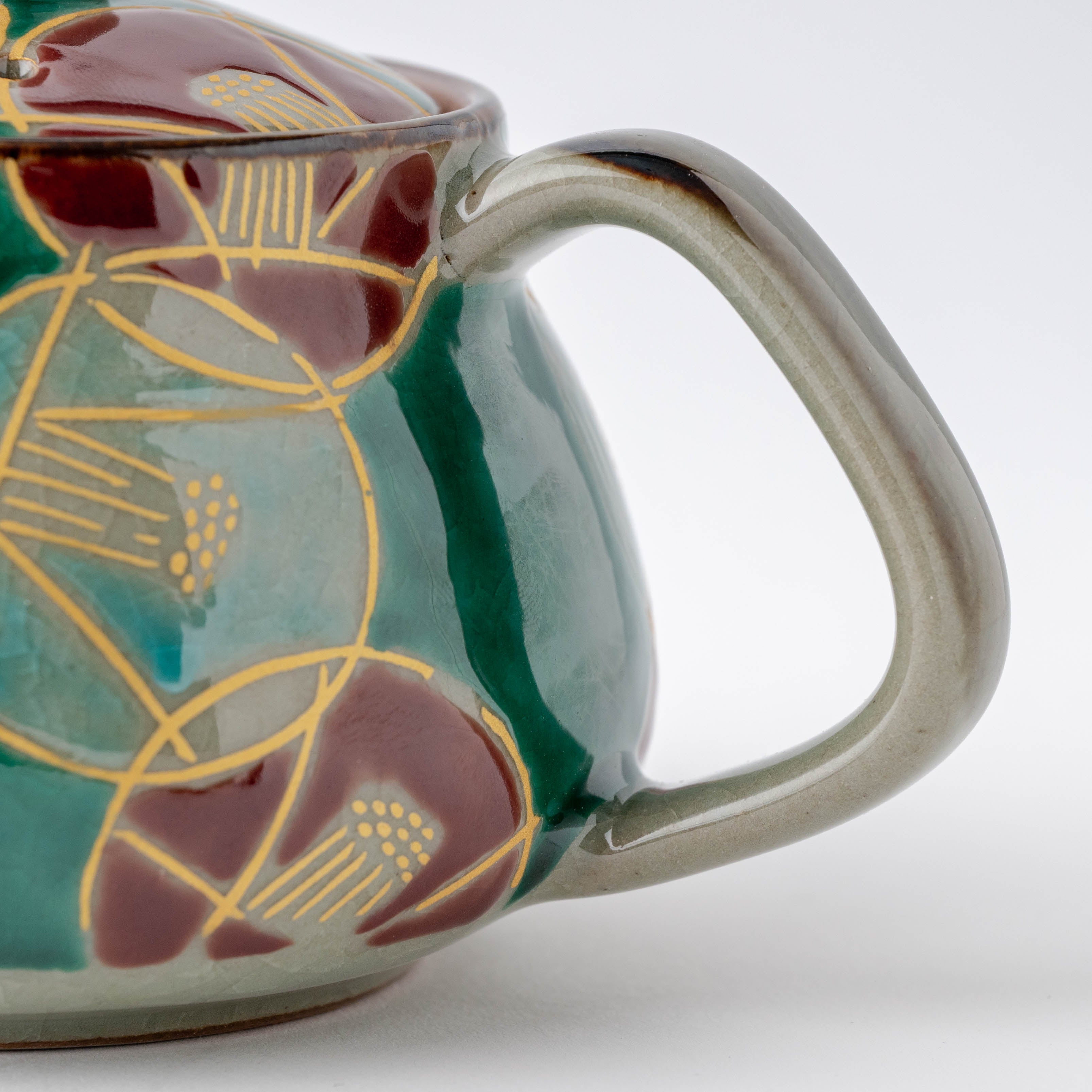 Golden Camellia Japanese Teapot