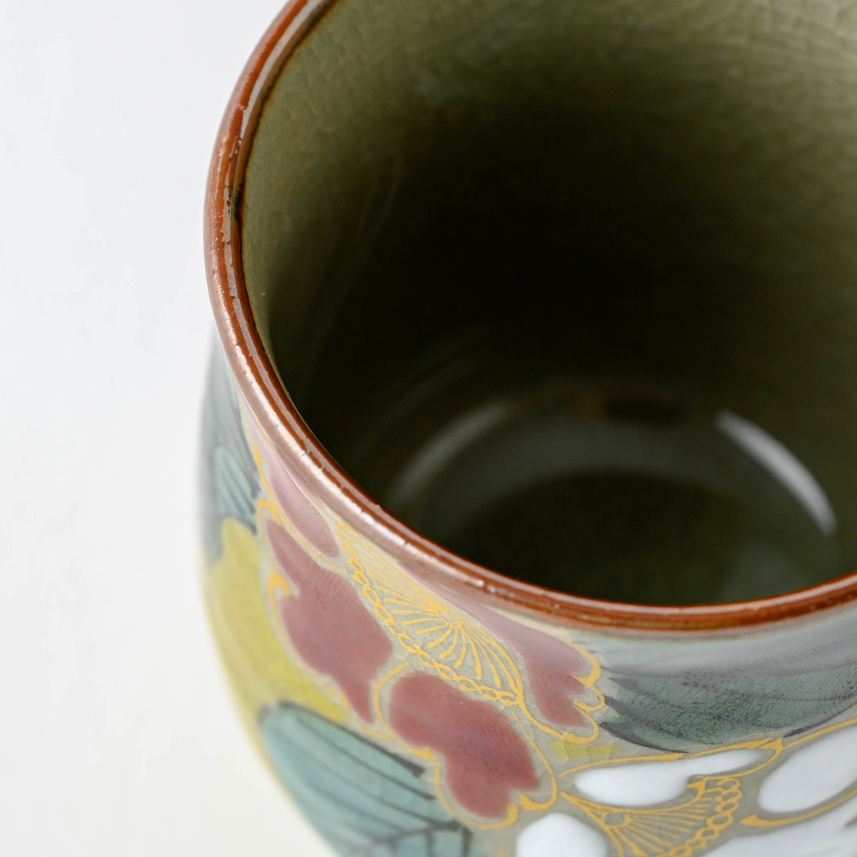 Red and White Sasanqua Japanese Teacup Pair - JAPAN KUTANI SHOP