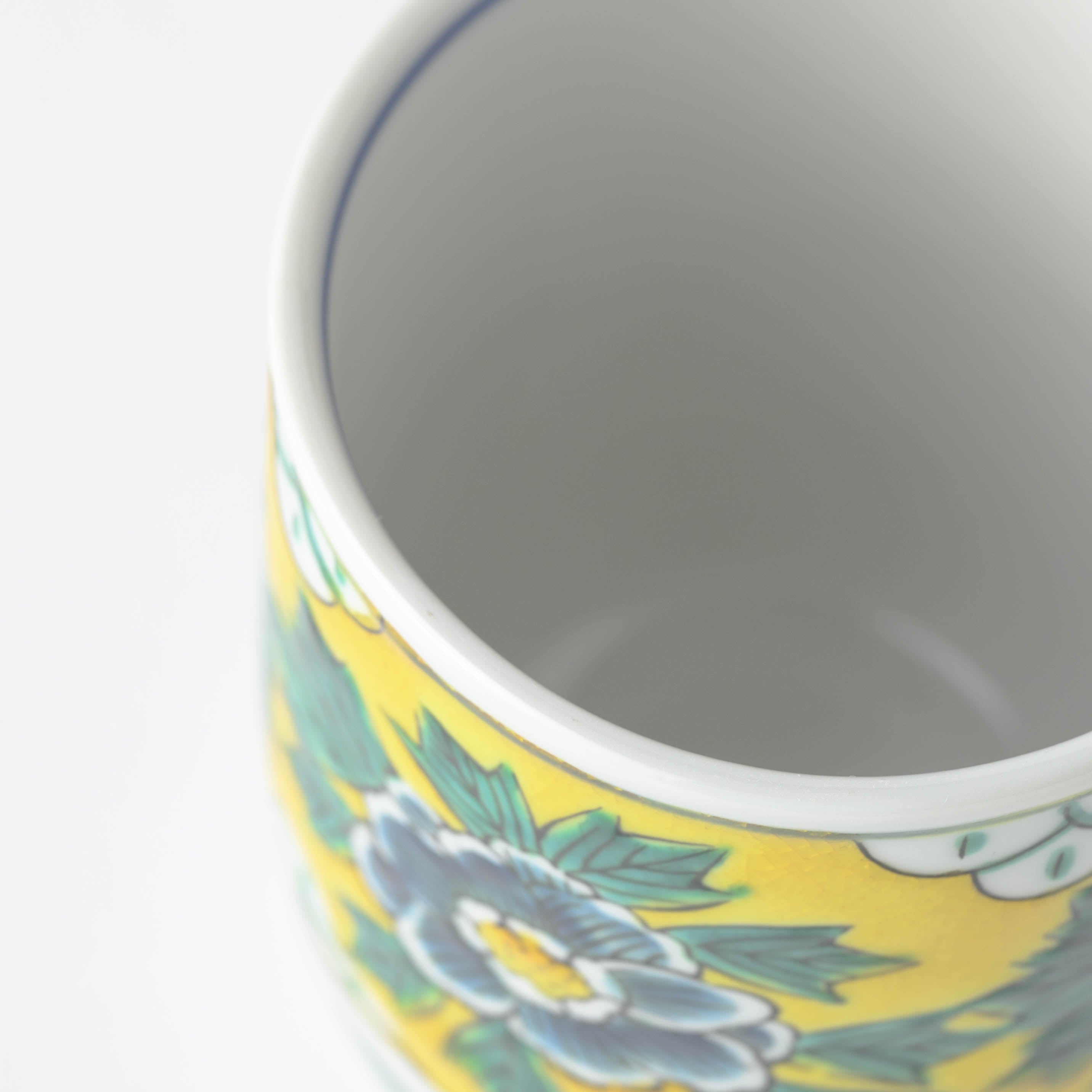 Yoshidaya Peony Yunomi Japanese Teacup Pair - JAPAN KUTANI SHOP