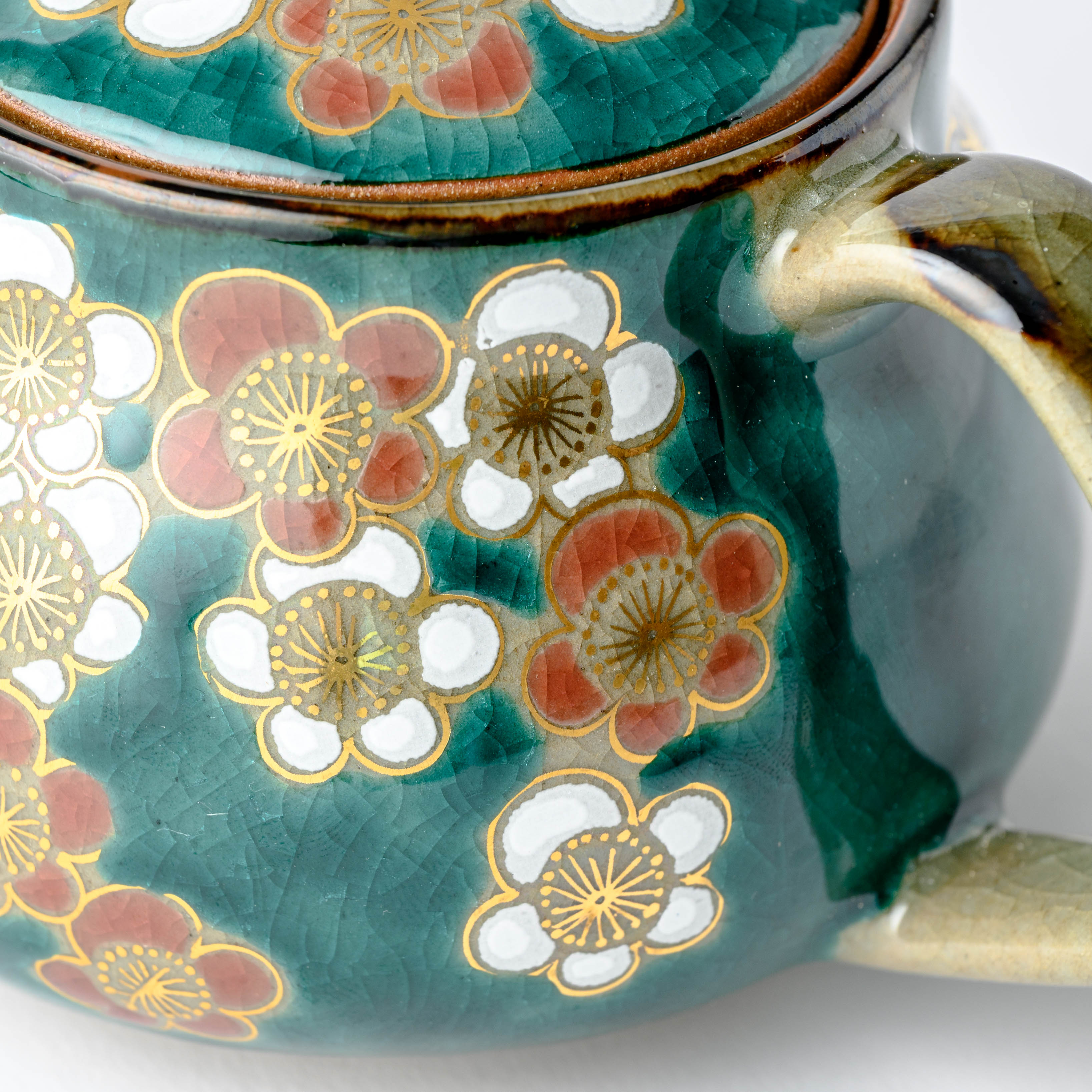 Emerald Green Plum Blossom Teapot