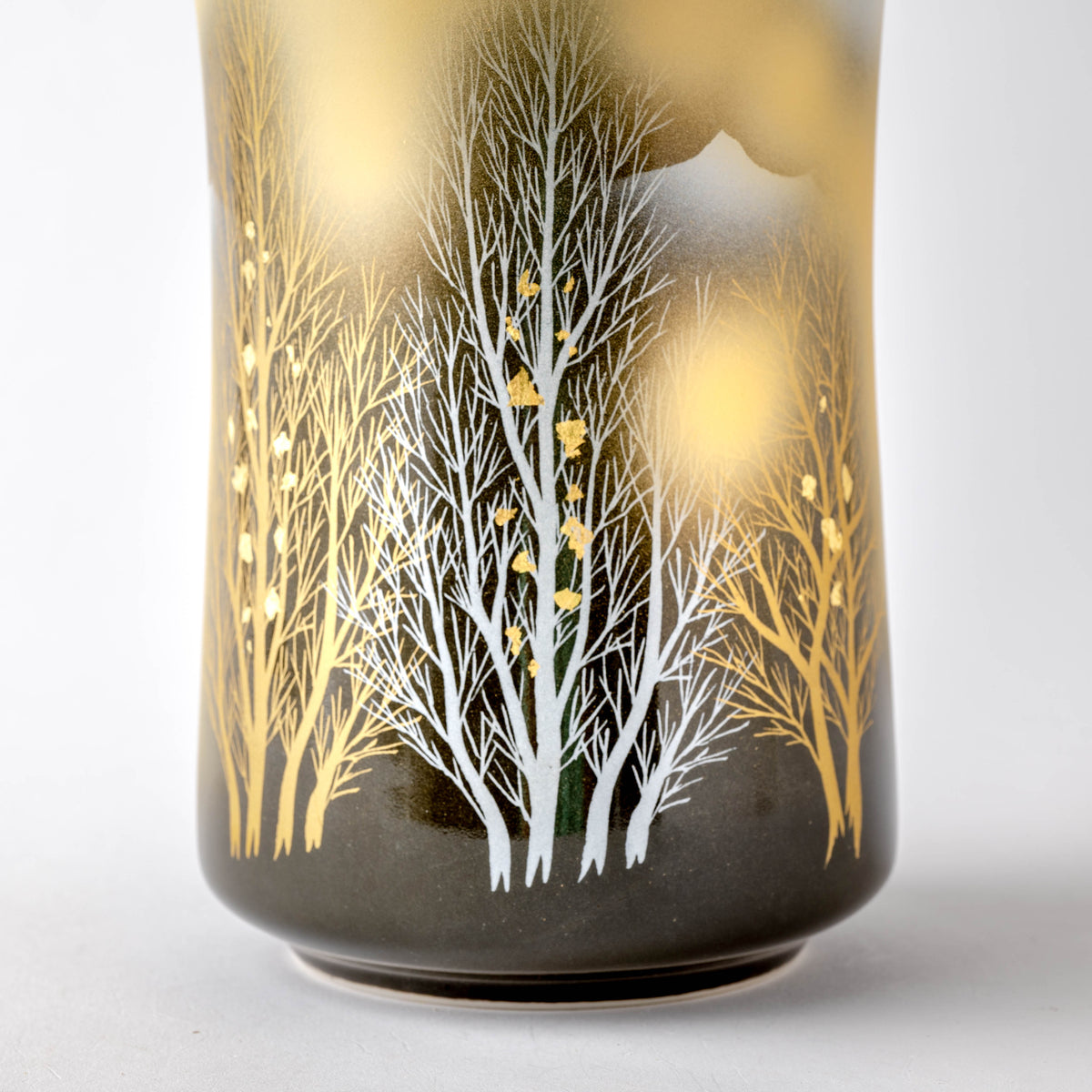 Crane and Misty Mountain Flower Vase
