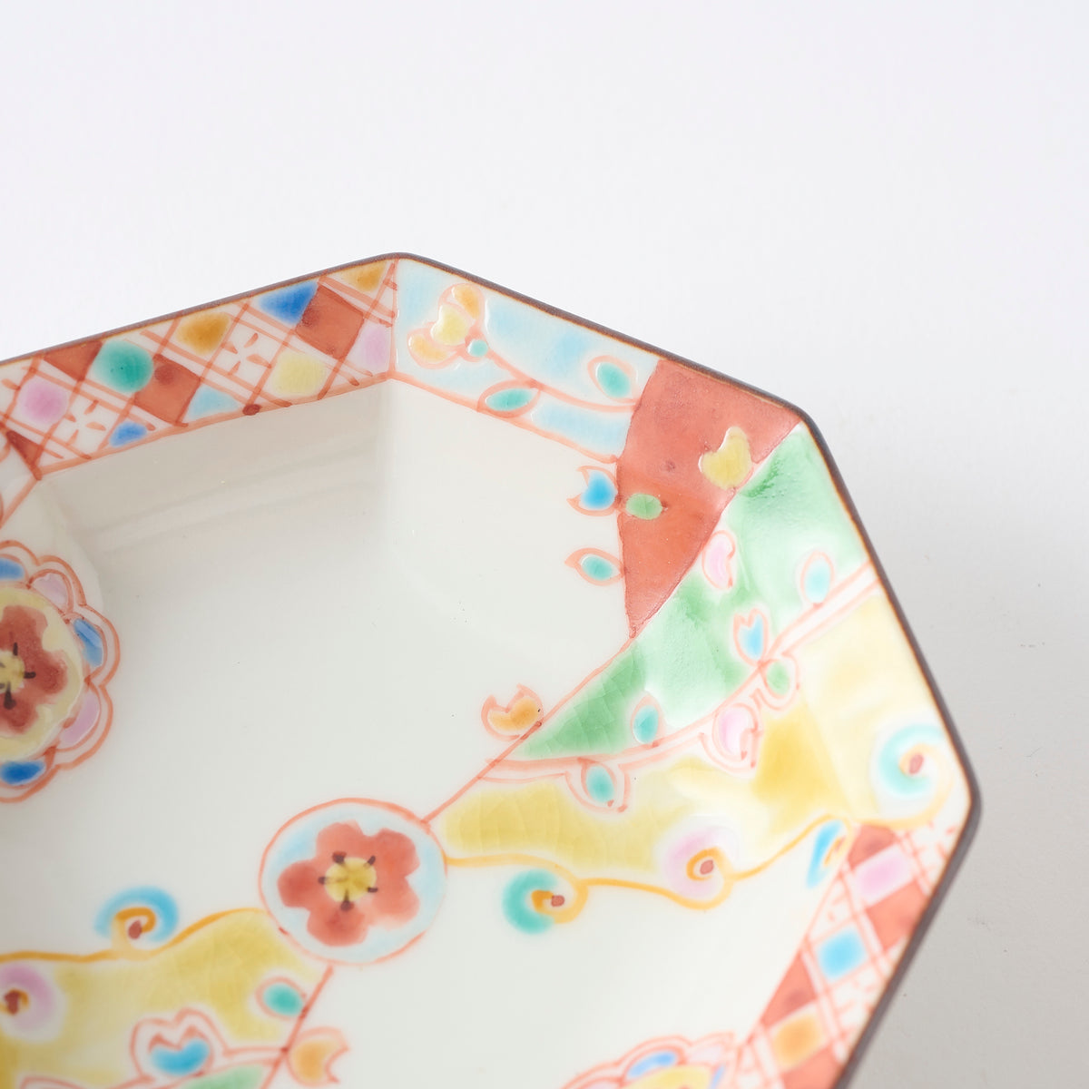 Floral Brocade Octagonal Sauce Plate