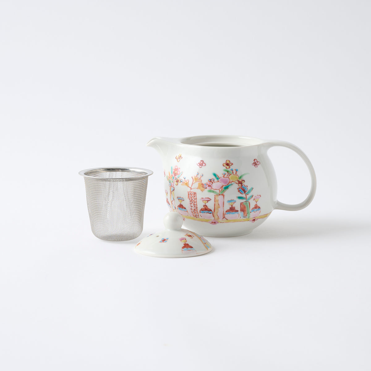 Flowers in Vases Japanese Teapot