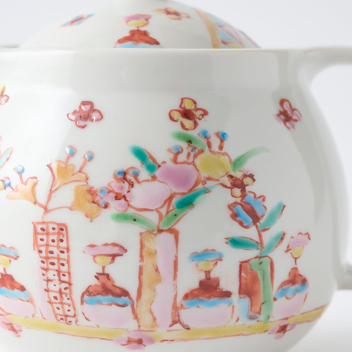 Flowers in Vases Japanese Teapot