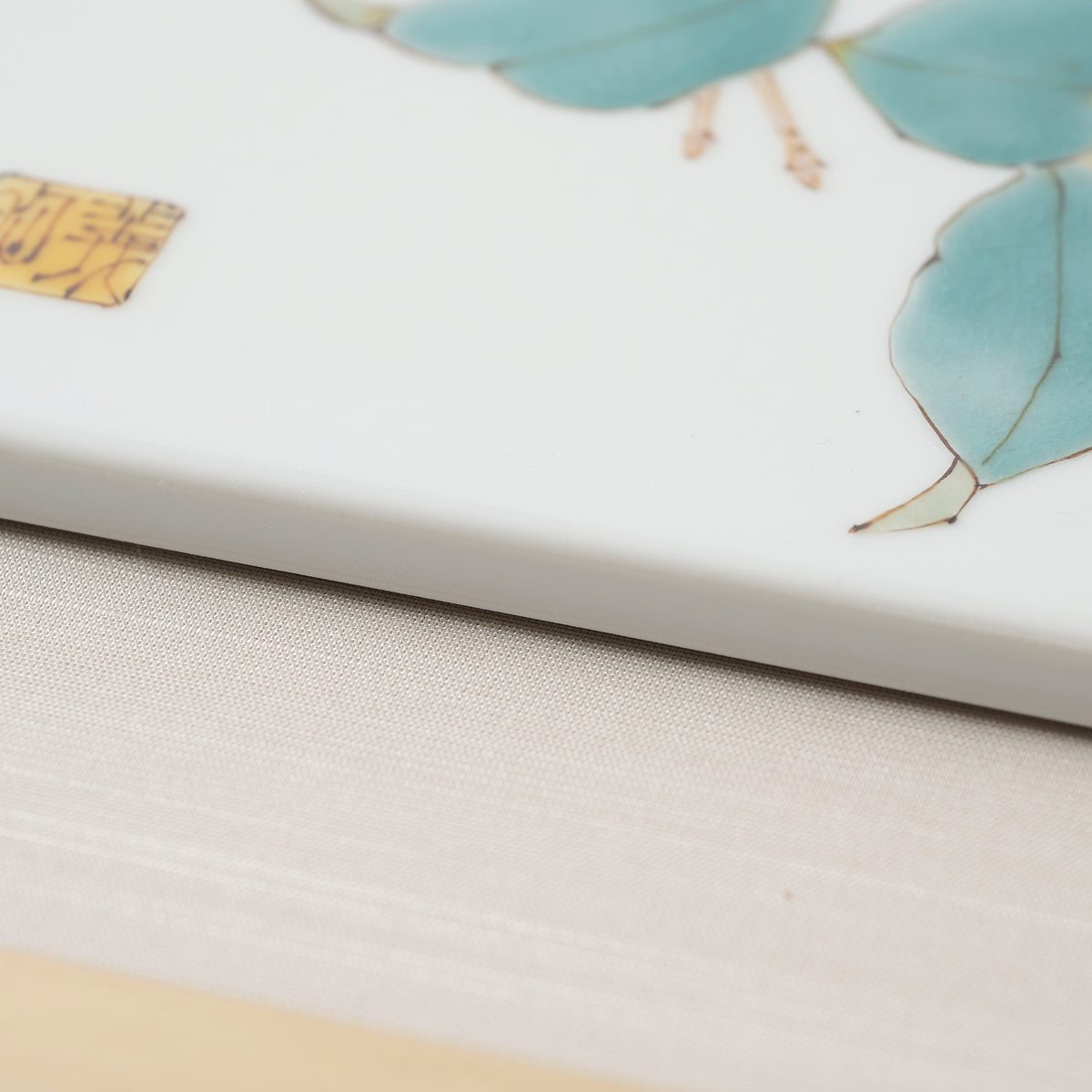 Kingfisher and Camellia Porcelain Plaque