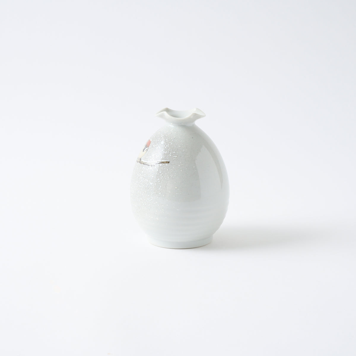 Twin Sparrows in the Snow Japanese Flower Vase