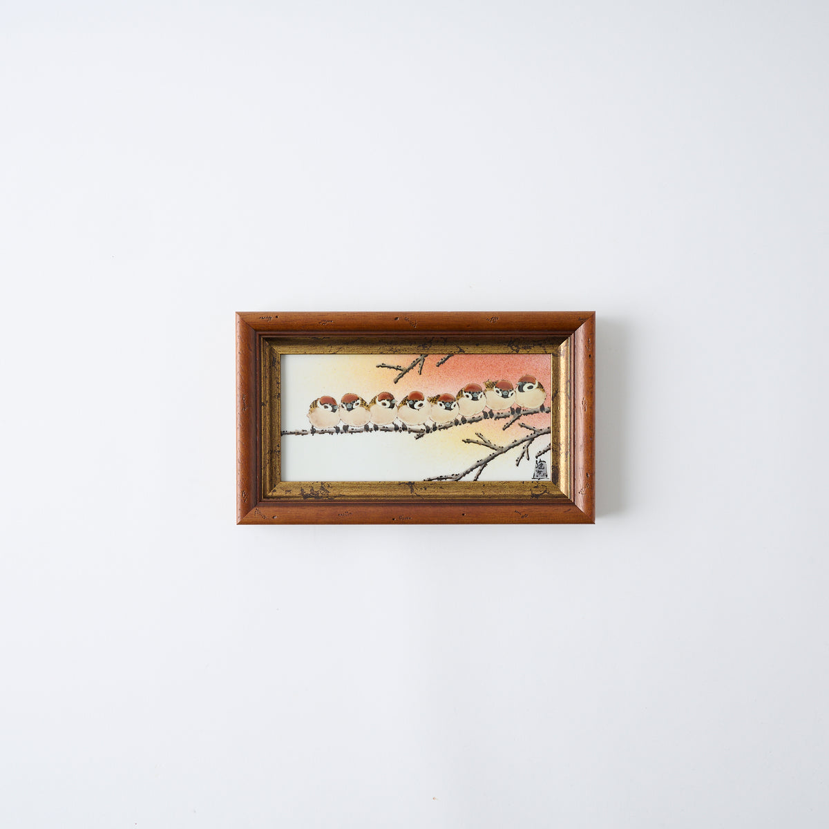 Flock of Sparrows Porcelain Plaque