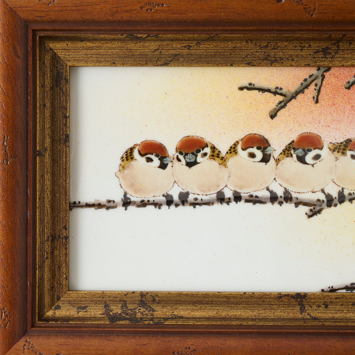 Flock of Sparrows Porcelain Plaque