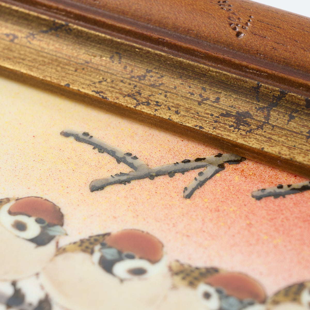 Flock of Sparrows Porcelain Plaque