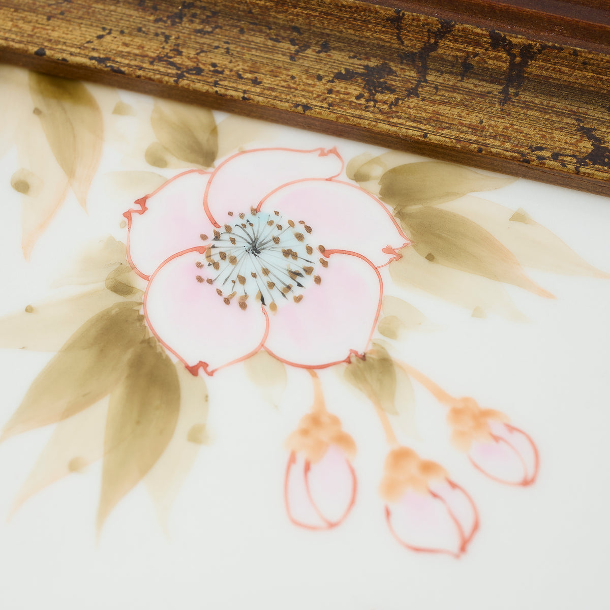 Sparrows and Sakura Porcelain Plaque