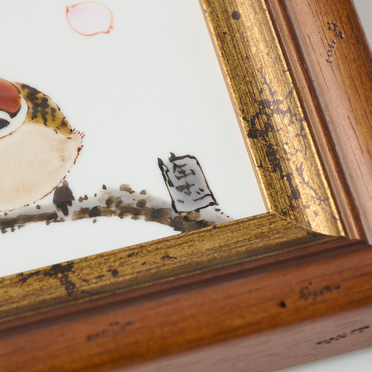 Sparrows and Sakura Porcelain Plaque