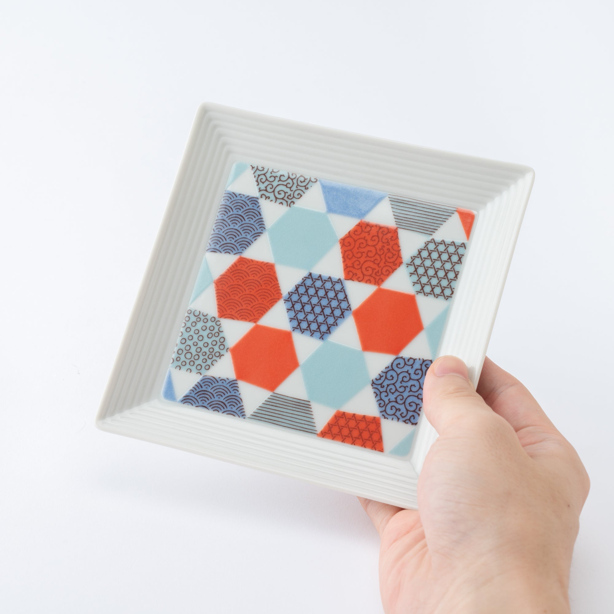 Geometric Patchwork Side Plate 5.5 in