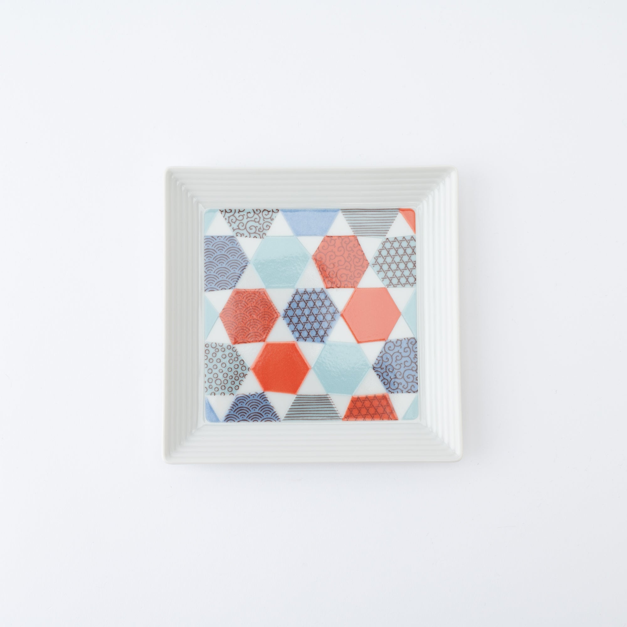 Geometric Patchwork Side Plate 5.5 in