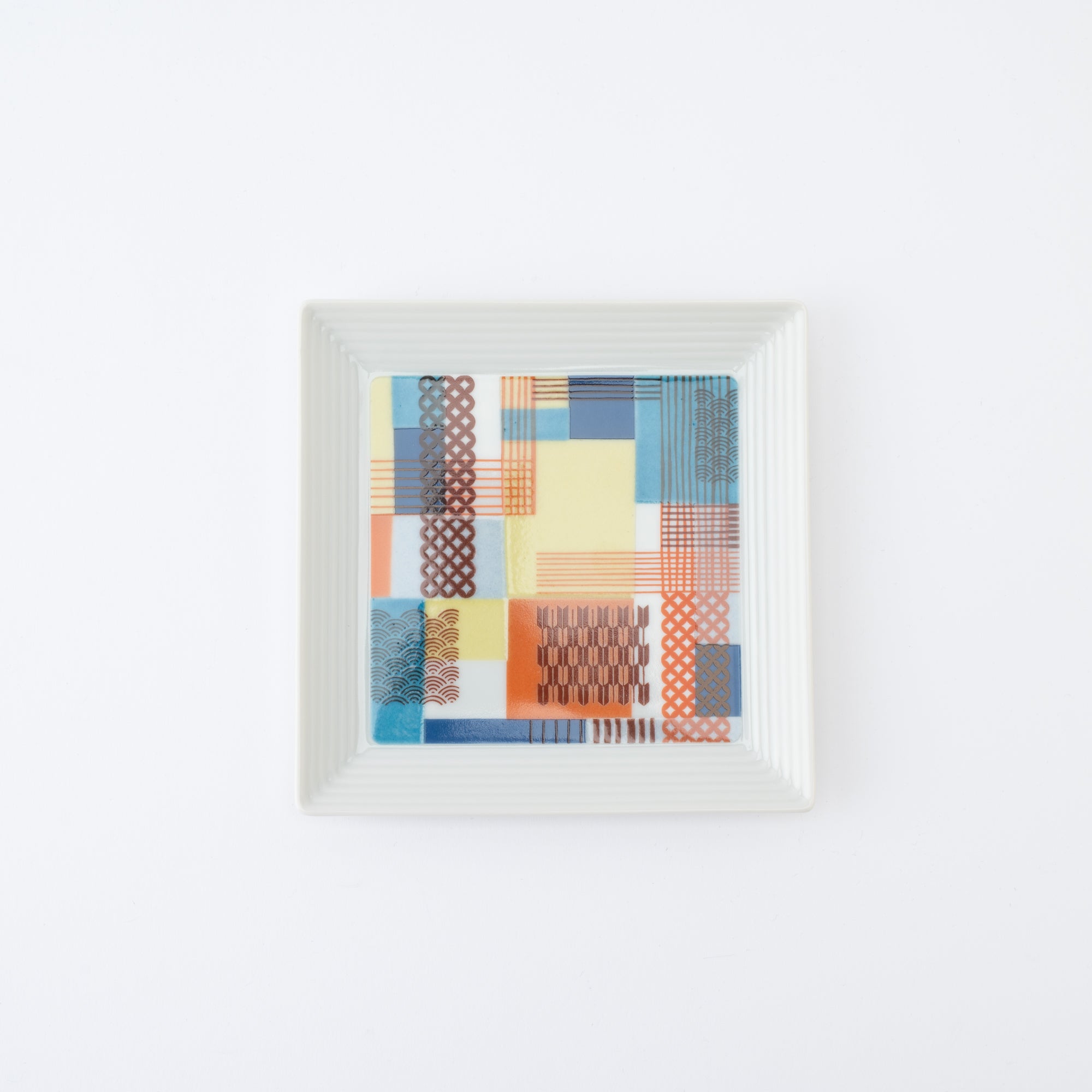 Geometric Patchwork Side Plate 5.5 in