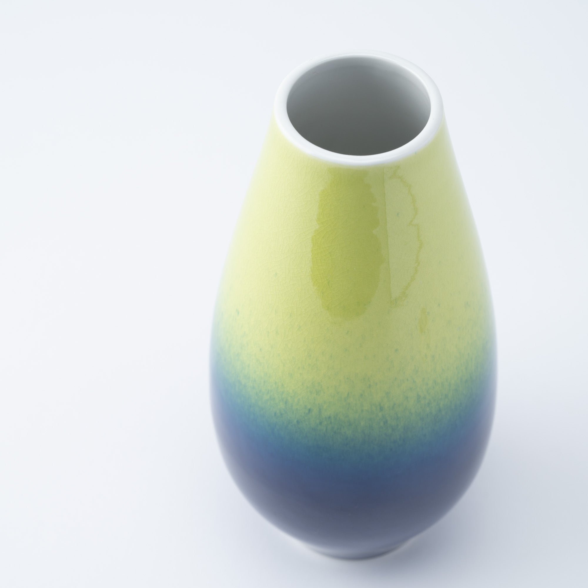 Blue Glaze Radiance Japanese Flower Vase