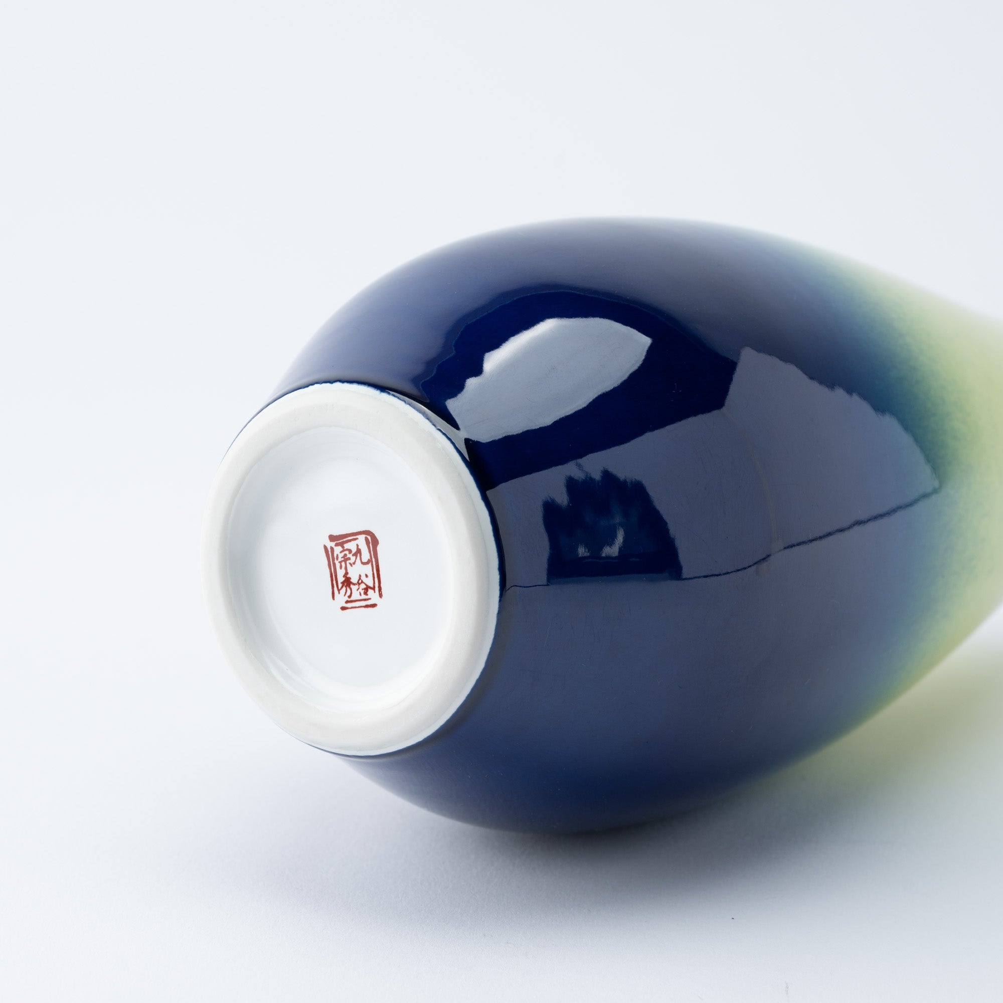 Blue Glaze Radiance Japanese Flower Vase