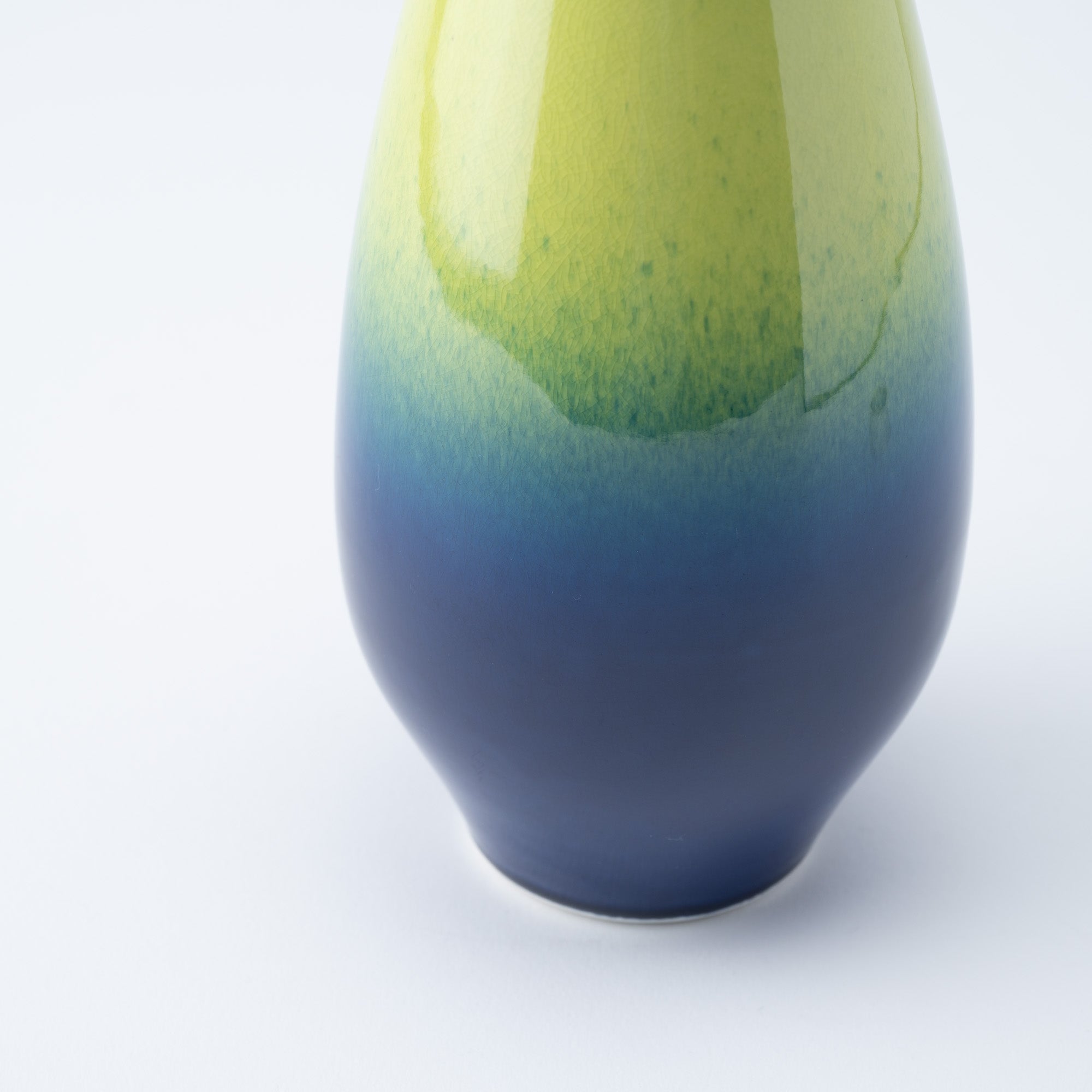 Blue Glaze Radiance Japanese Flower Vase