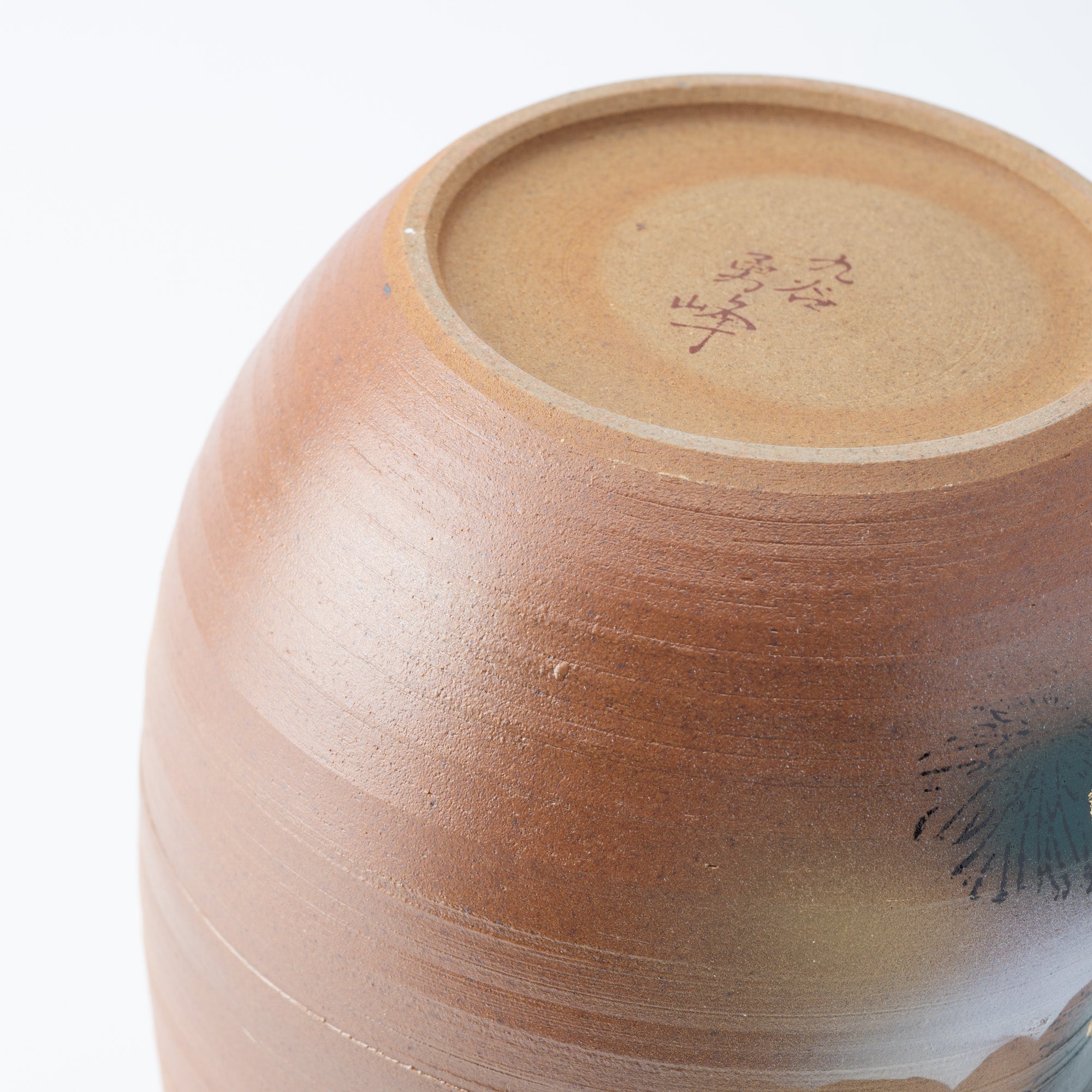 Cranes and Pine Japanese Flower Vase with Stand