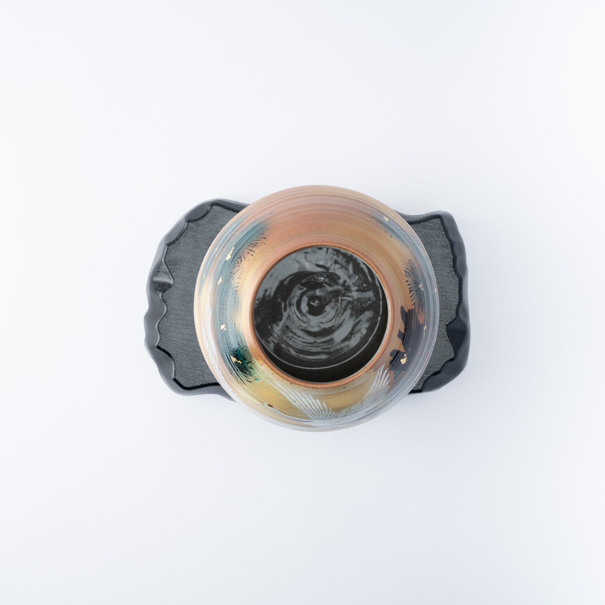 Cranes and Pine Japanese Flower Vase with Stand